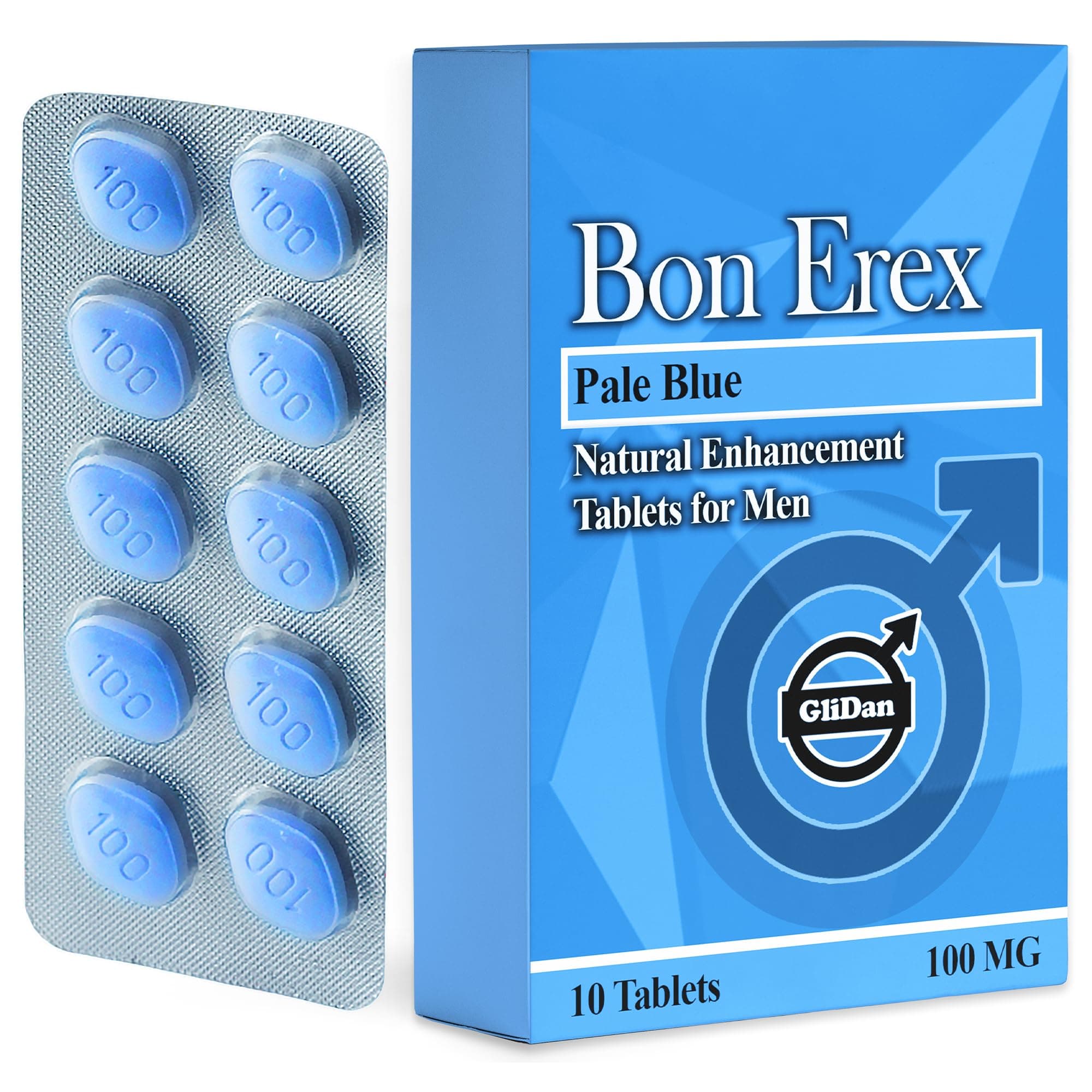 Glidan - 10 Pale Blue Vitality Tablets for Men 100mg | Natural & Herbal Formu...