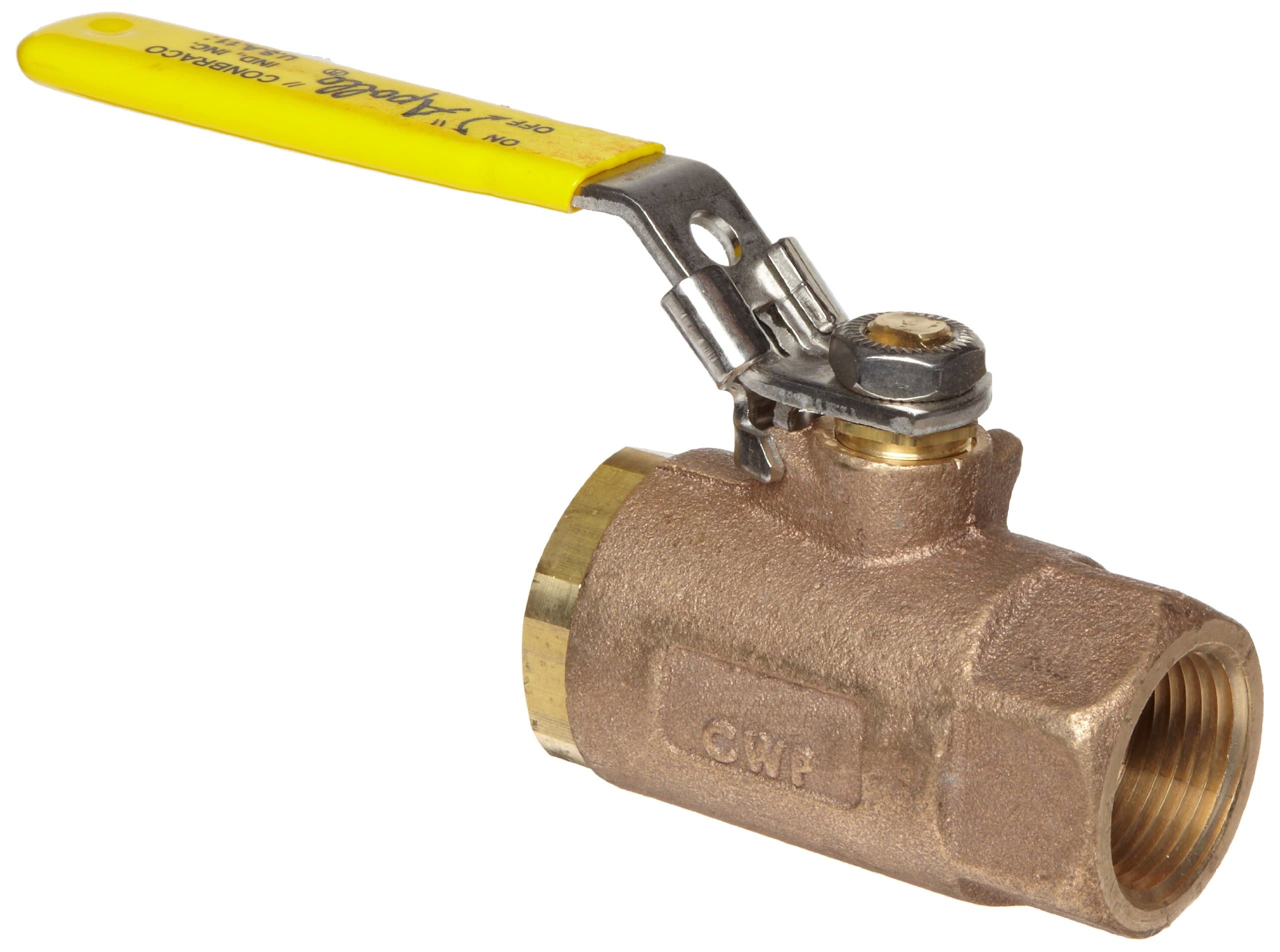 Apollo 70-100 Series Bronze Ball Valve with Automatic Drain, Two Piece, Inline, Latch-Lock Lever, 3/4" NPT Female