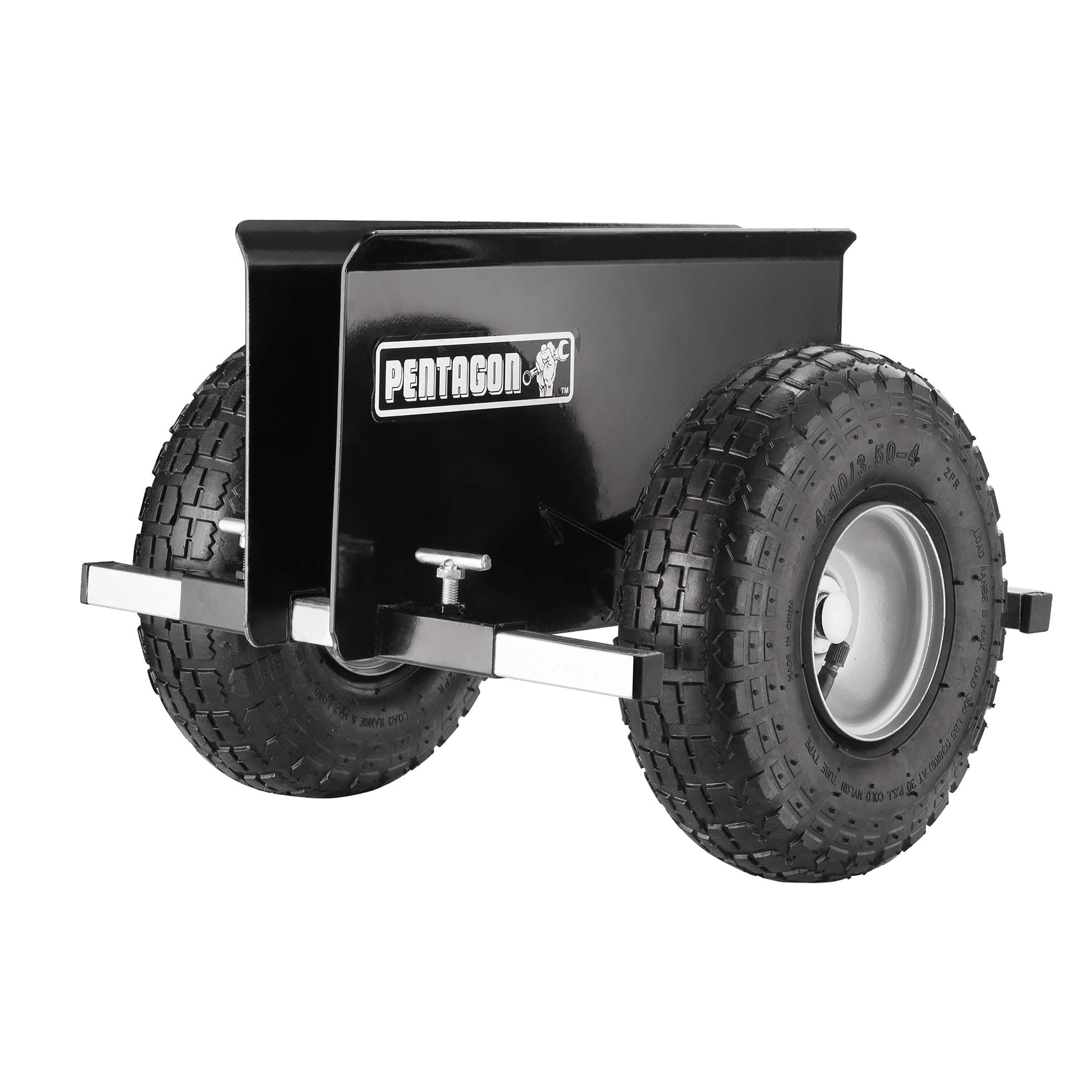 Drywall Cart - Lumber, Wood Paneling, and Plywood Carrier Holds up to 600lbs - Door Dolly with 10-inch Inflatable Wheels by Pentagon Tools (Black)