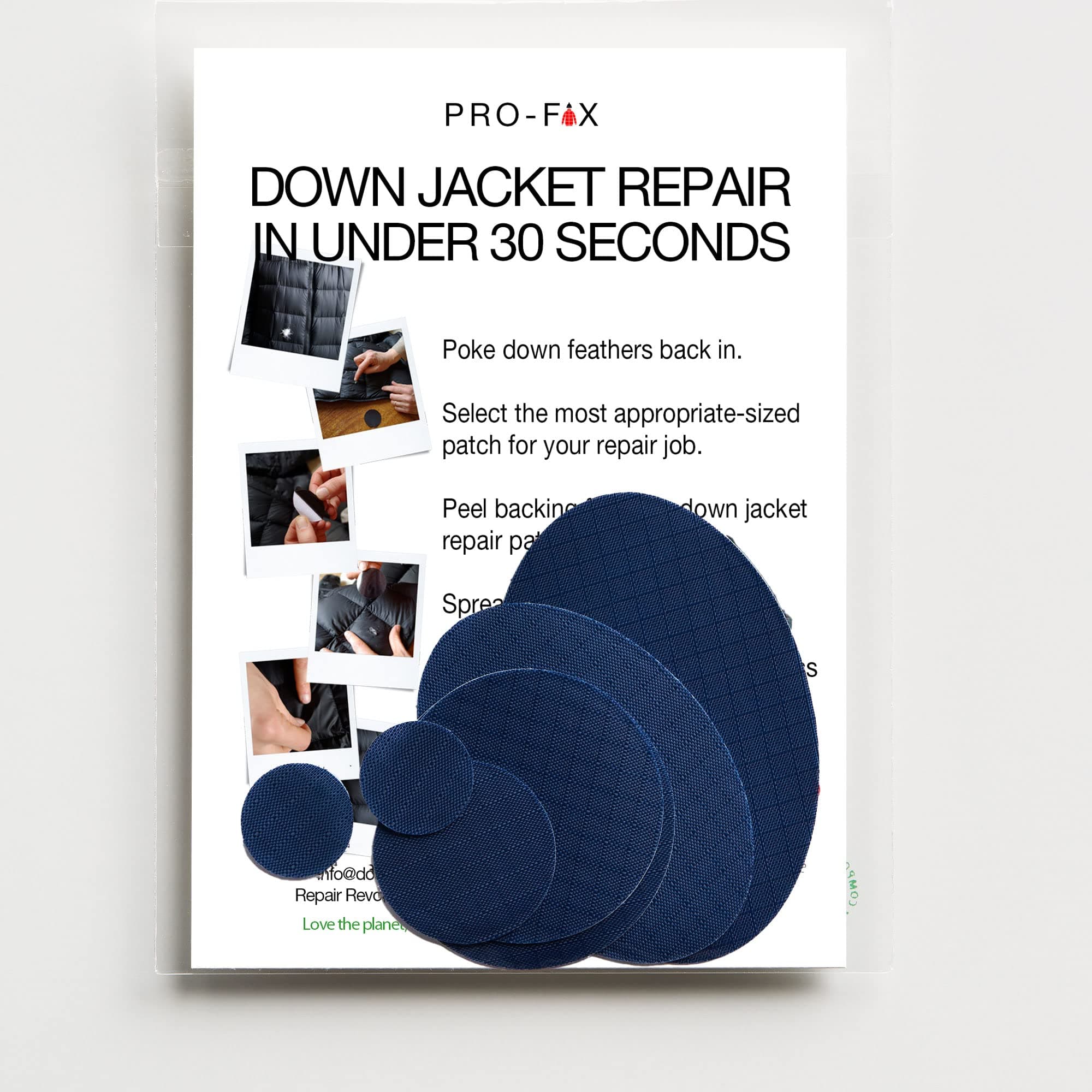 DJRPRO FIX: Easy to Use Down Jacket Patch Kits - Self Adhesive Waterproof Tear Resistant Patches for Repair Clothing, Sleeping Bags, Tents, Outdoor Equipment