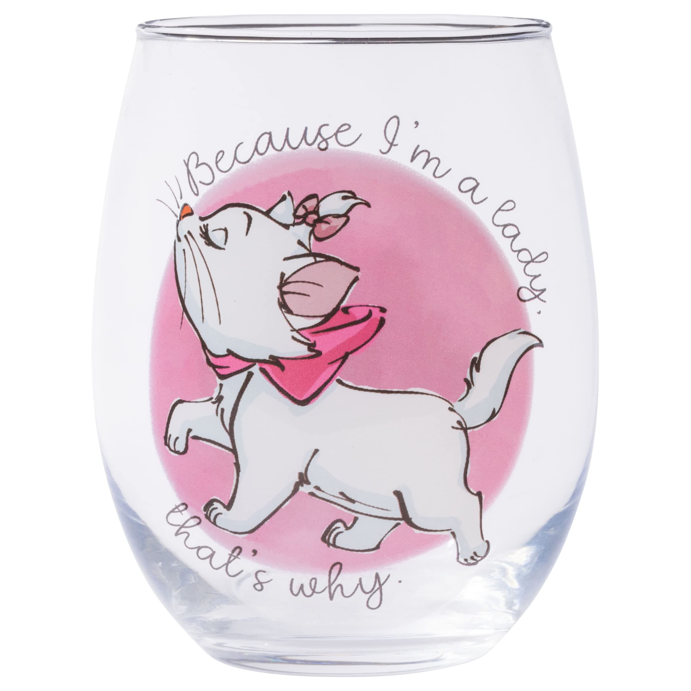 Disney Classics Aristocats Marie I'm a Lady Stemless Wine Glass, 20-Ounces