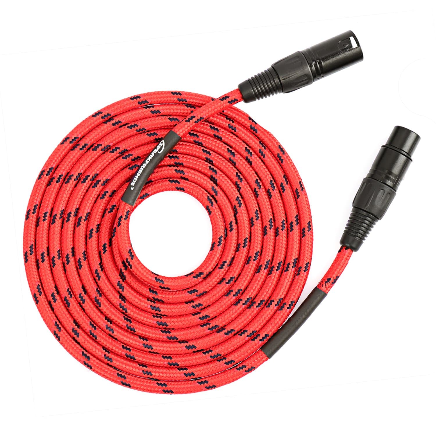 10ft Microphone Cable XLR Male to XLR Female Balanced Red Mic Cables by SPEAKFRIENDS C Series - 10 Feet