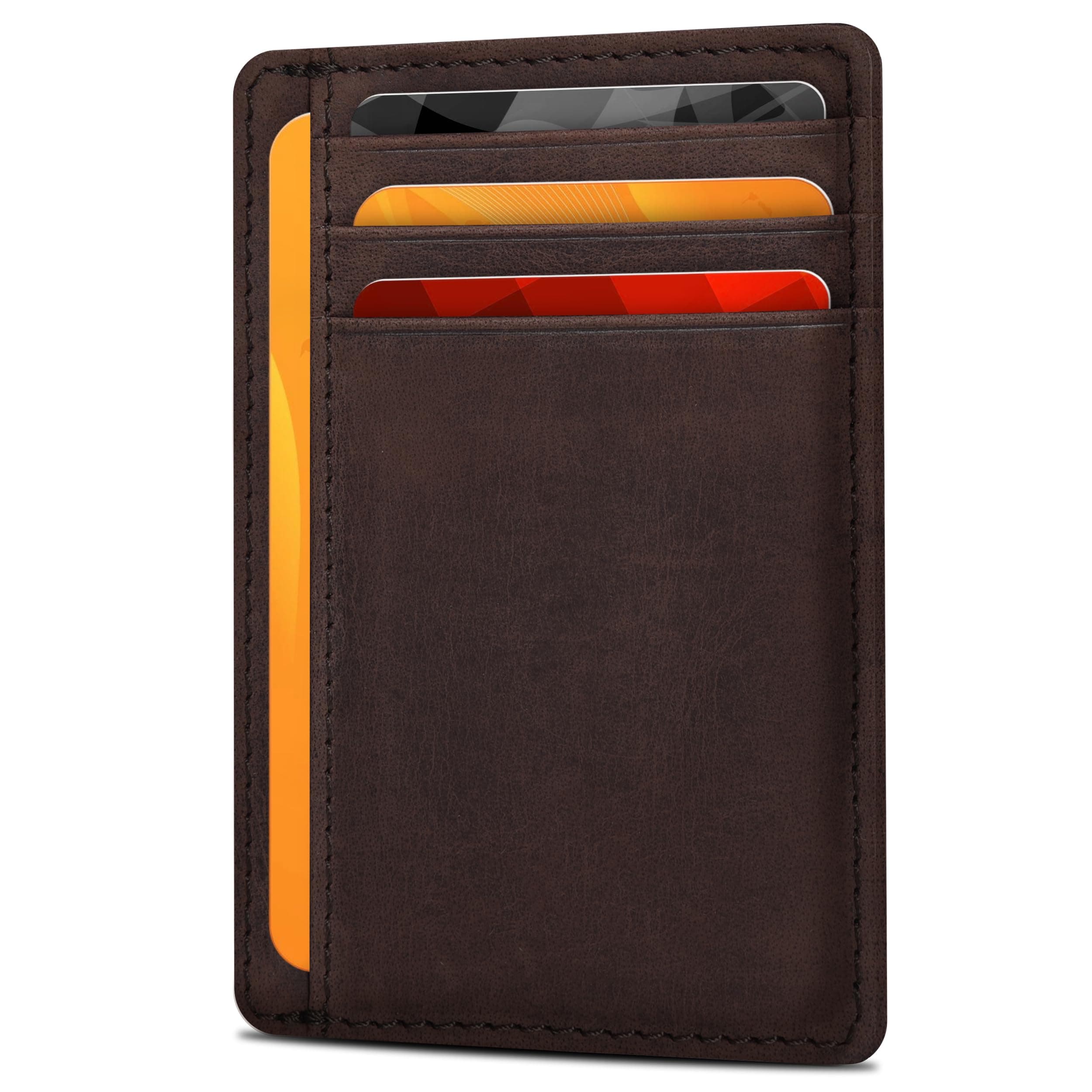 Leather Wallet for Men & Women - RFID Wallet Slim Credit Card Holder 1 ID Window Thin Wallets Front Pocket