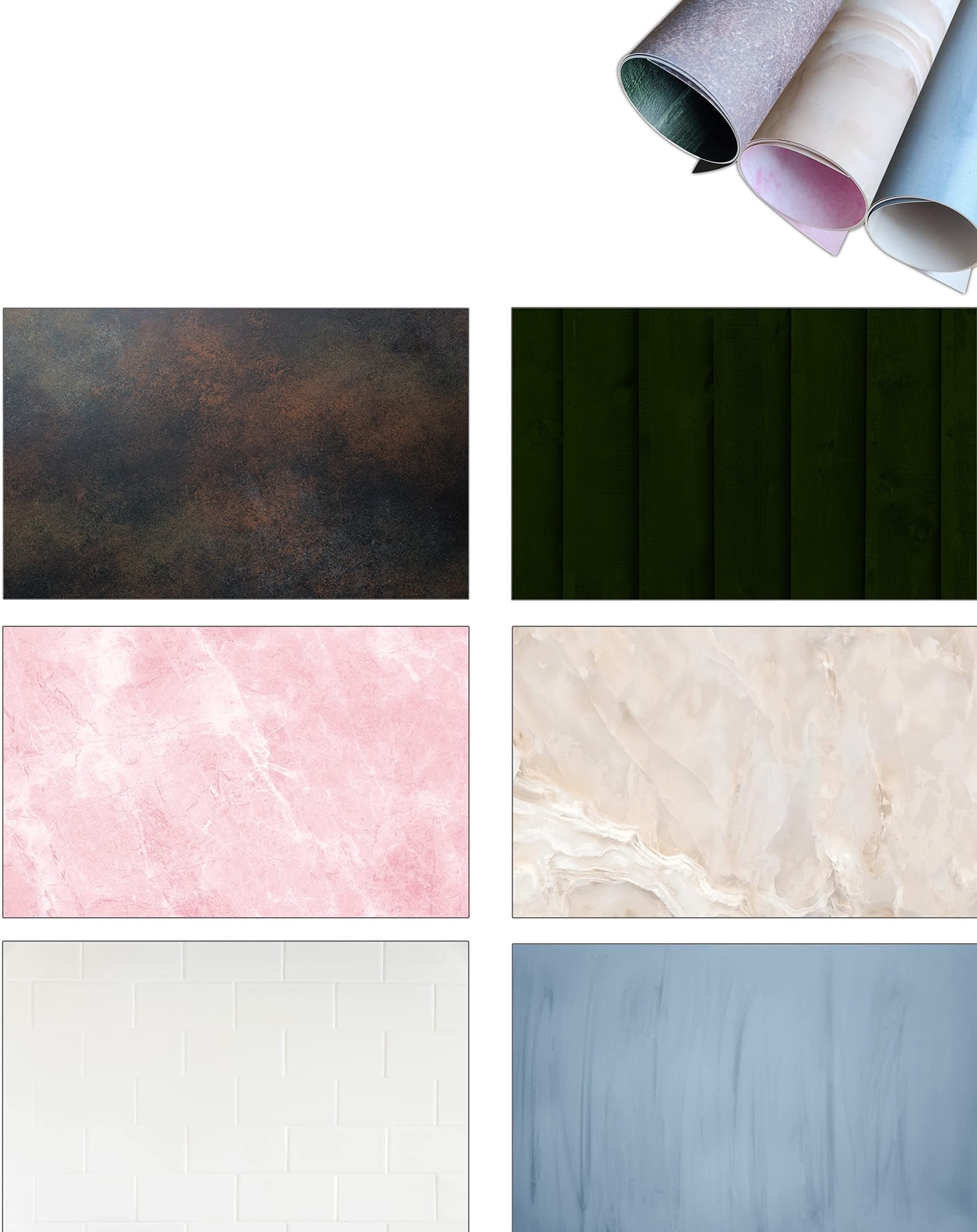 Premium Food Photography Backdrops, 3 Sheets (Autumn), 22.3x35.5 Inch, Paper, Anti-Reflective, Waterproof Surface