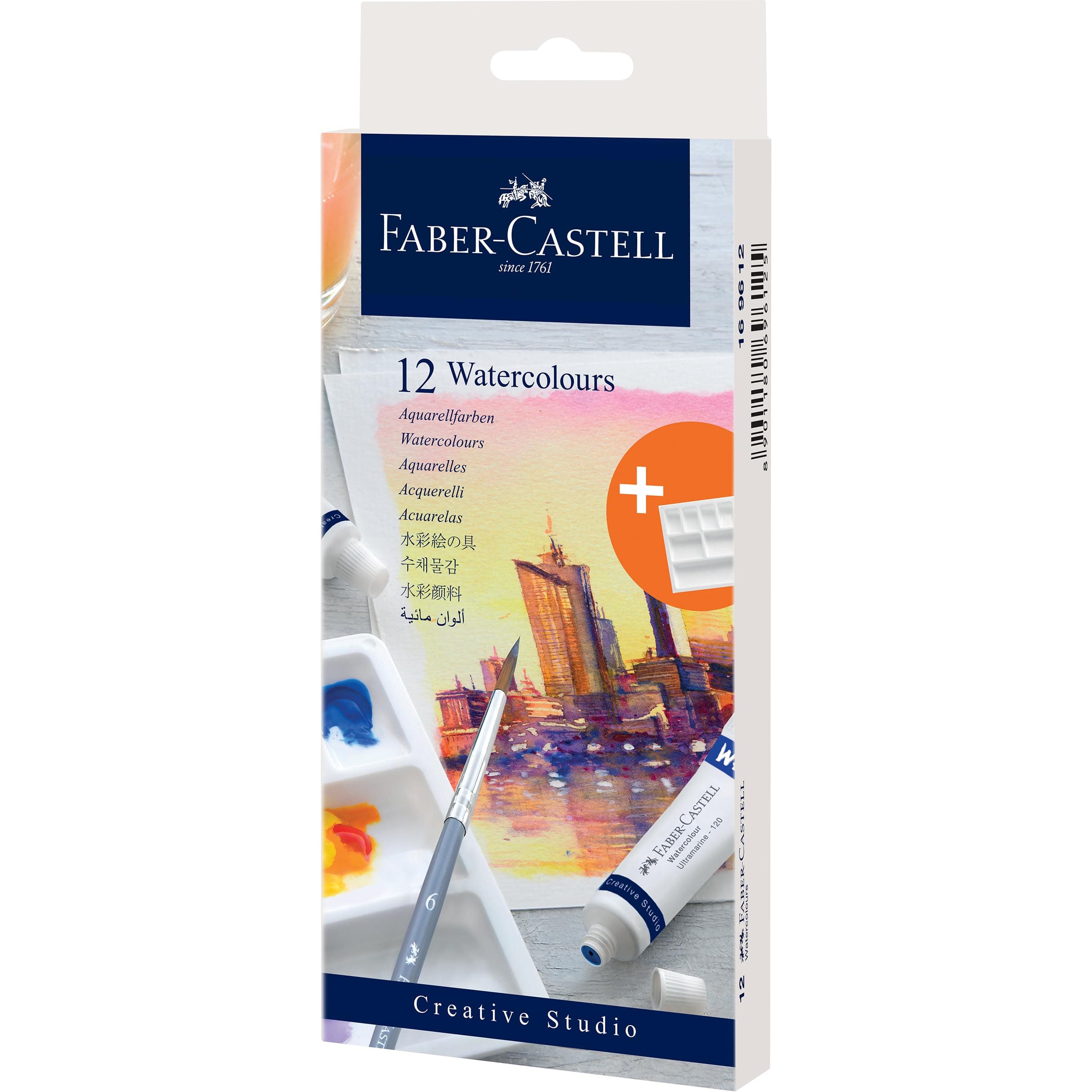Faber-Castell Creative Studio Watercolour Paint Set – 12 x 9ml Tubes | Artist Grade Watercolours for Students & Beginners | Painting Colour Set for Paper & Canvas