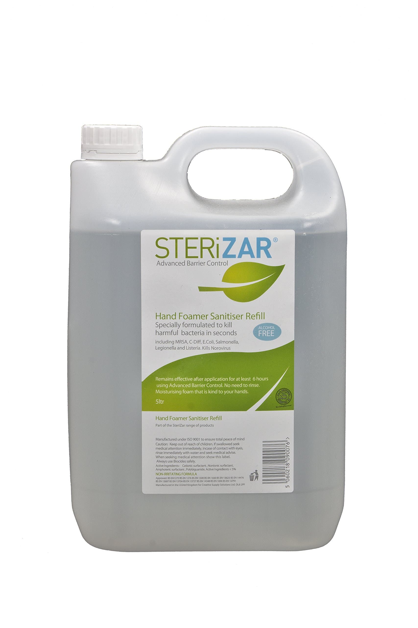 SZRFR5LT Alcohol-Free Hospital Grade Antibacterial Hand Foam Sanitiser - 5 Litre