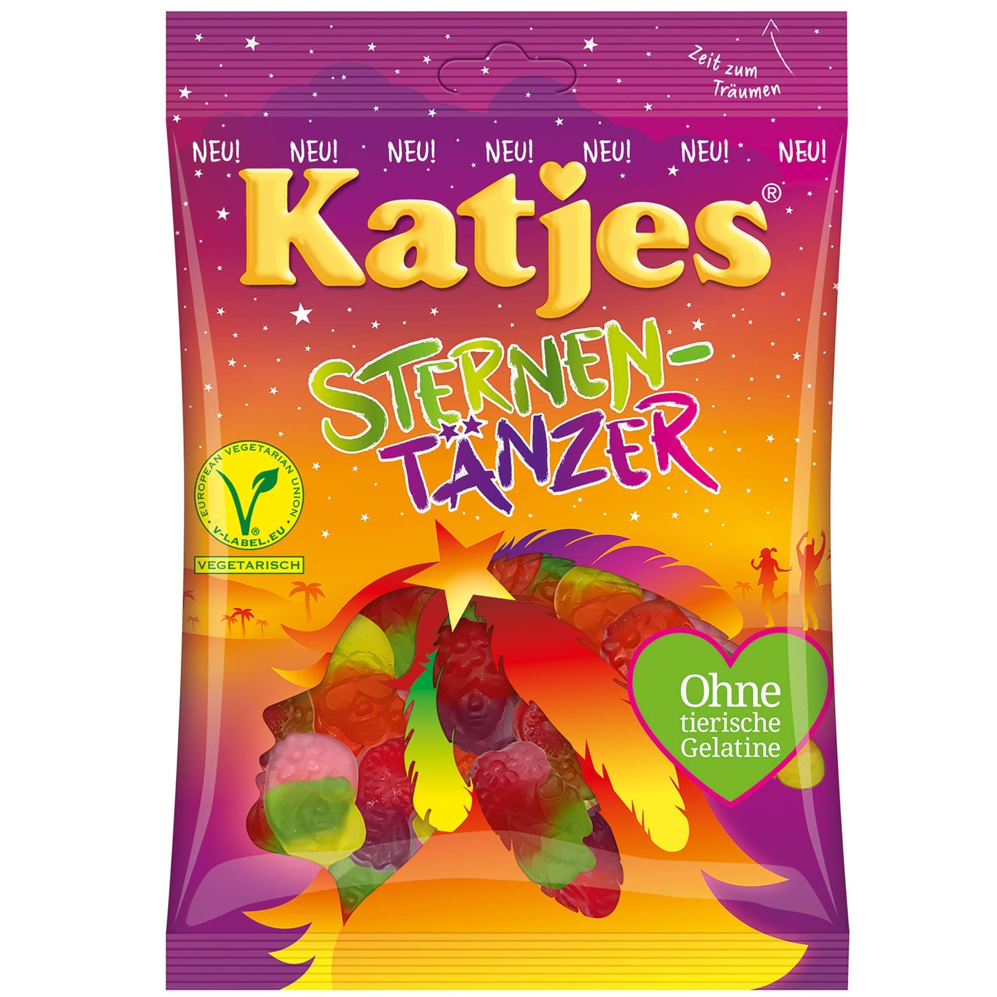 Katjes Sternentänzer Stars Dancers Vegetarian Soft Gummi Candy Original from Germany 200g = 7.05oz