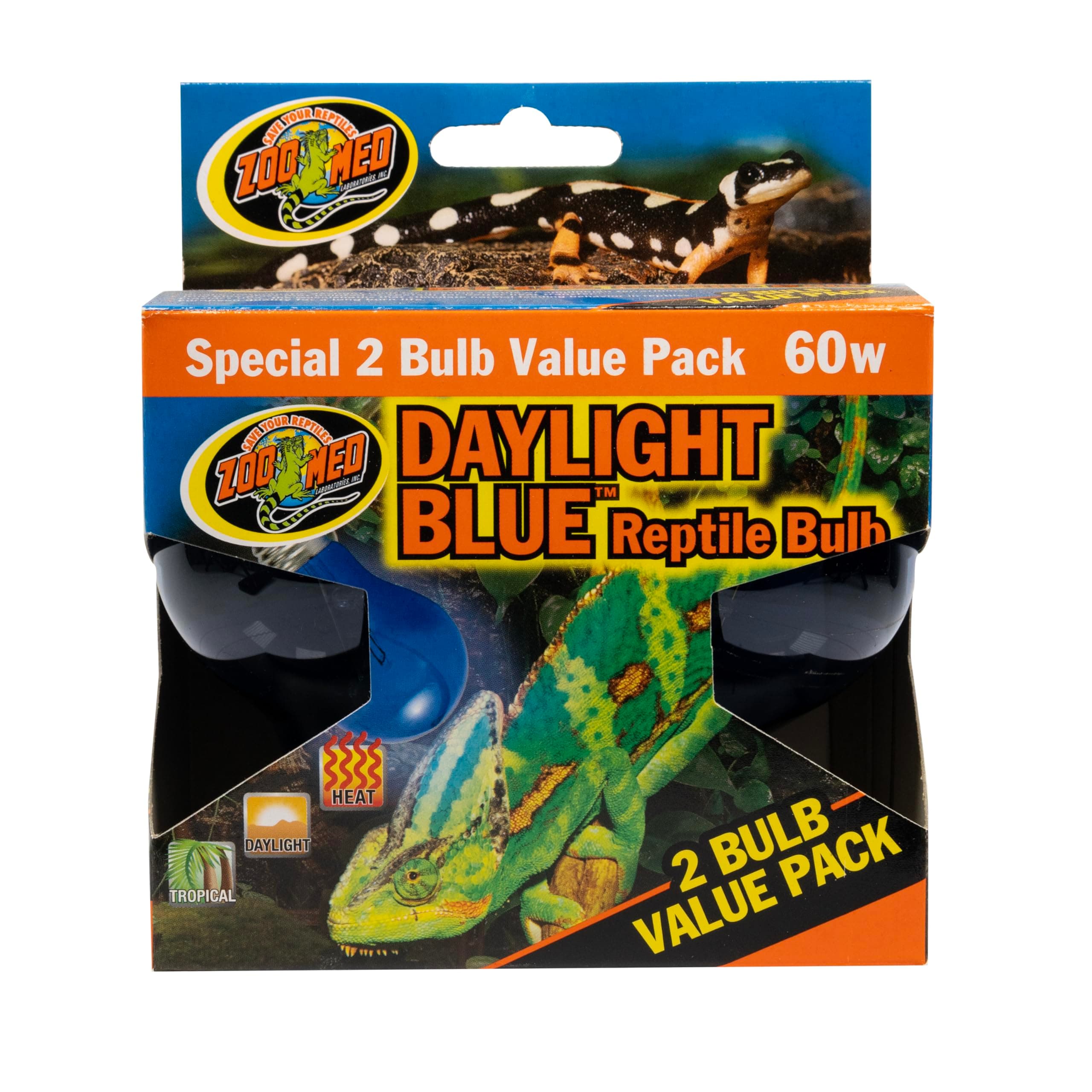 Zoo Med (3 Boxes) 2-Pack Daylight Blue Reptile Bulb, 60-watt - 6 Bulbs Total