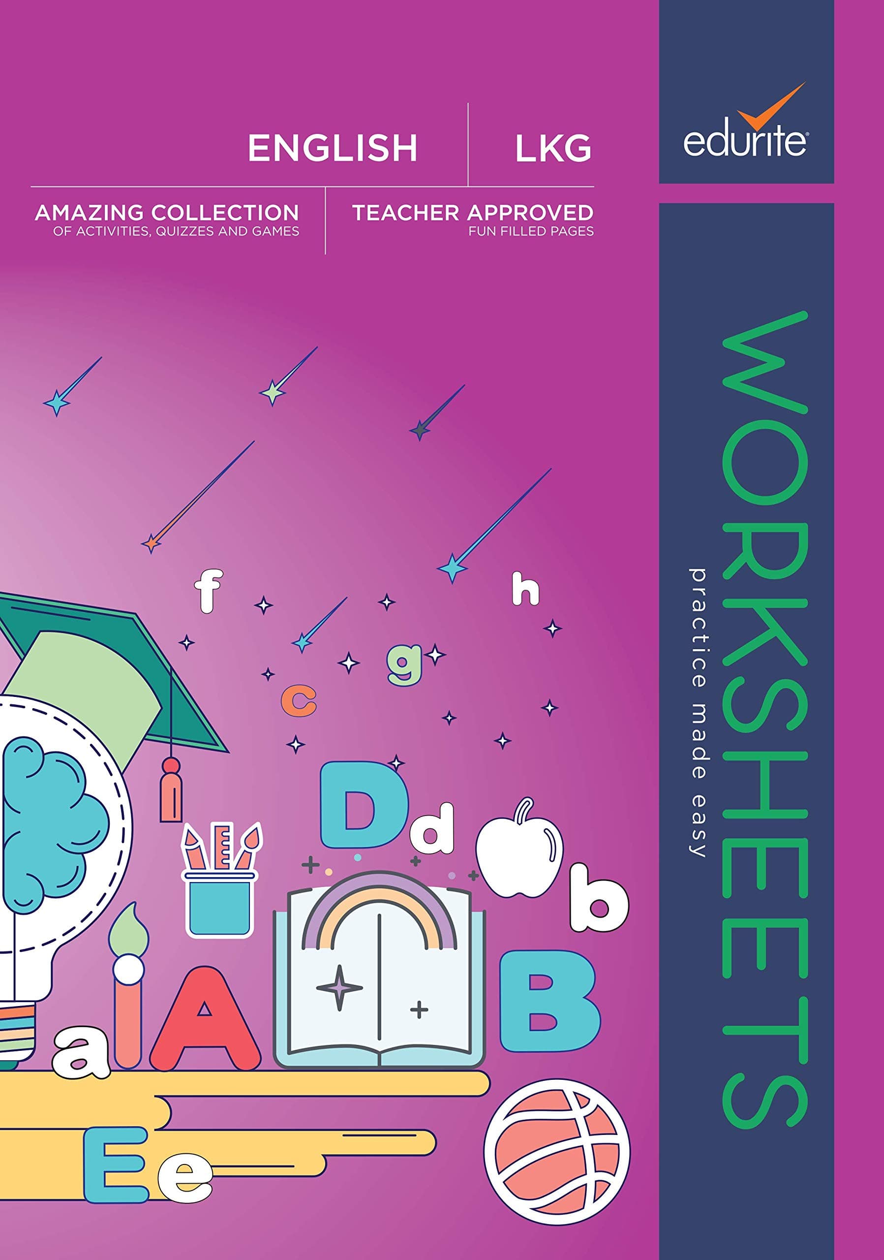 Edurite's Worksheets of English for LKG (KG 1)