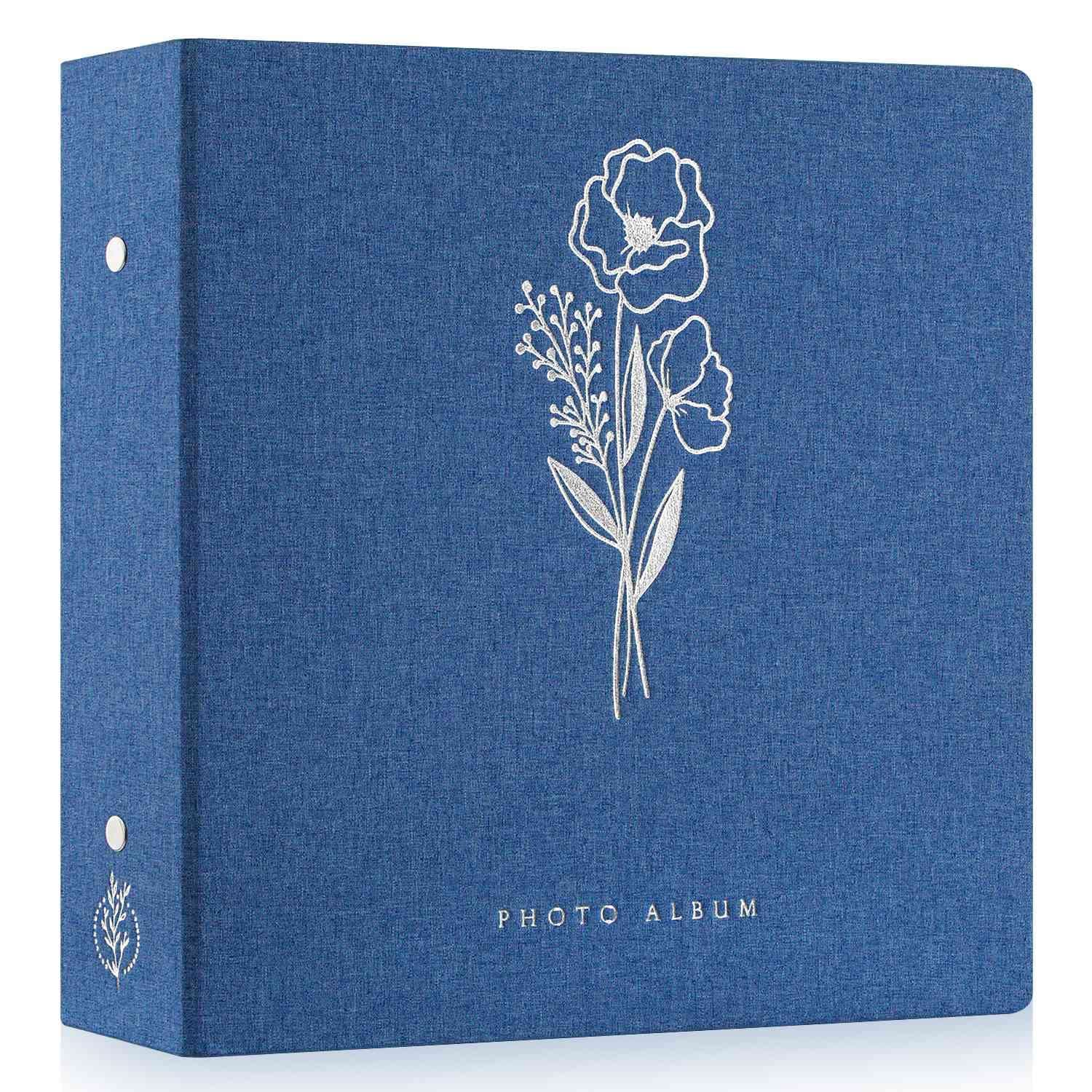 Lanpn Photo Album 6x4 Slip in, Linen Extra Large Capacity 1000 Pockets Photo Albums Holds Landscape and Portrait 10x15cm Picture Blue