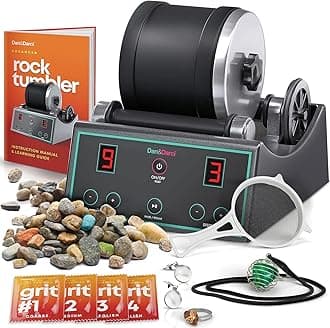 Advanced Professional Rock Tumbler Kit - with Digital 9-day timer and 3-speed settings - Turn Rough Rocks into Beautiful Gems | Great Science Kit & STEM Gift for all ages | Study Geology & Mineralogy