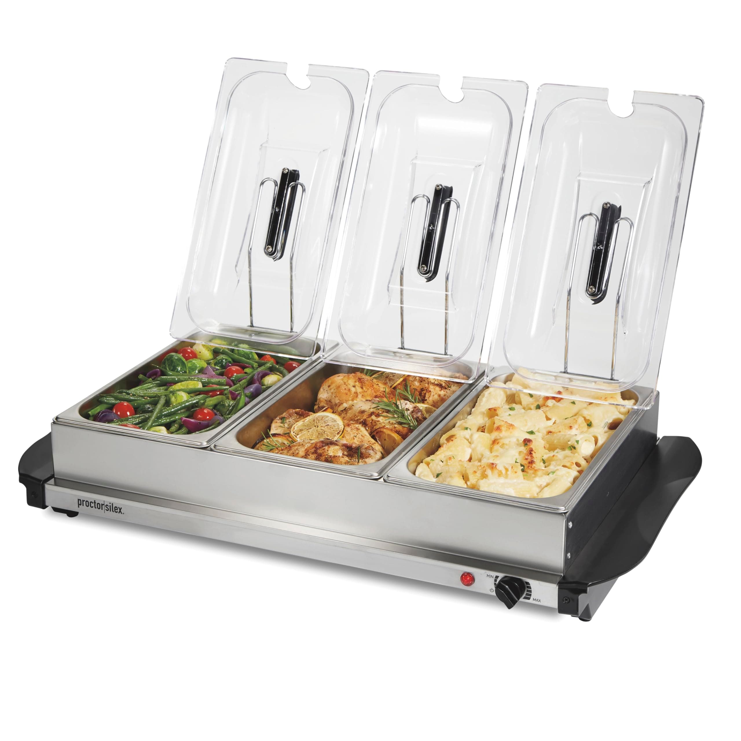 Proctor Silex 34300 Buffet Server & Warming, 3 Tray, Stainless Steel