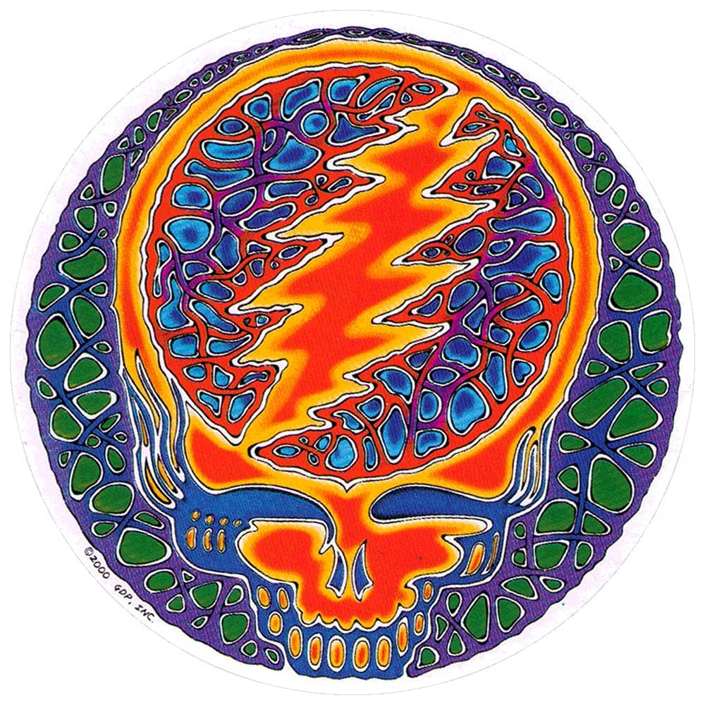 Stained Glass Psychedelic Steal Your Face - Window Sticker/Decal (5" Circular)