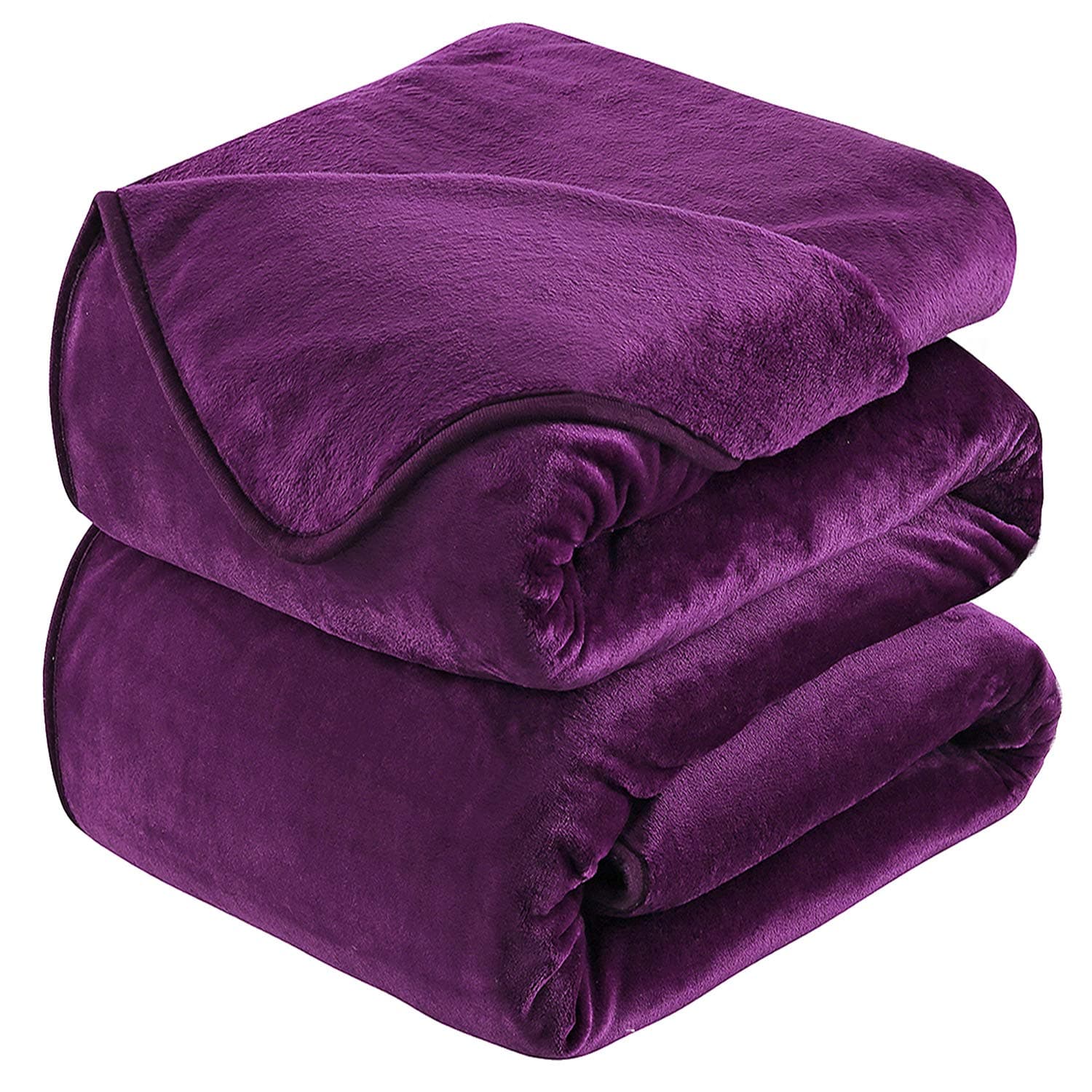 Soft Blanket King Size Blanket All Season Warm Fuzzy Microplush Lightweight Thermal Fleece Blankets for Couch Bed Sofa,90x108 inches,Purple