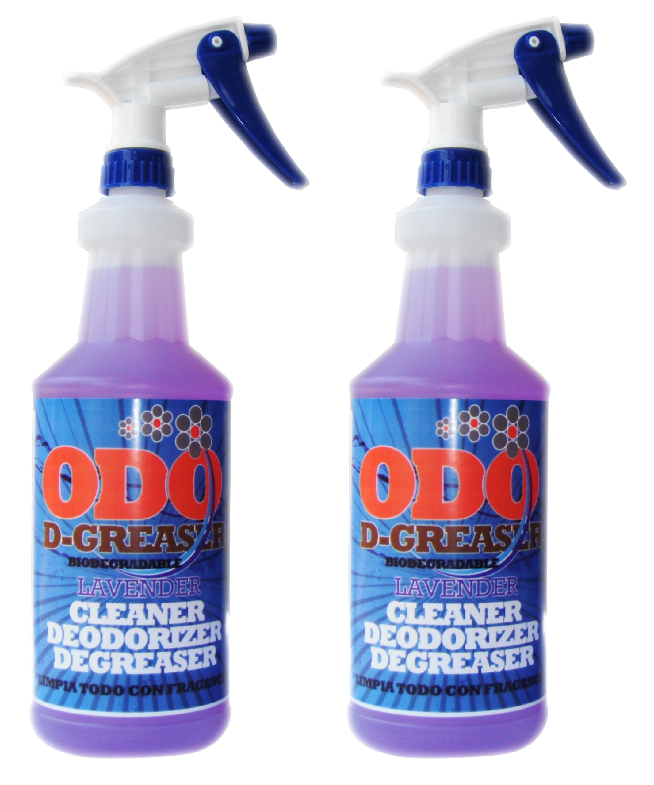(2 Pack) ODO D-Greaser All Purpose Cleaner and Deodorizer Lavender Fragance Degreaser 32 OZ Bottle