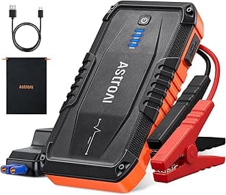 S8 Car Battery Jump Starter, Car Jumper Starter Battery Pack for Up to 6.0L Gas & 3.0L Diesel Engines, 12V Portable Jump Box with 3 Modes Flashlight and Jumper Cable (Orange)