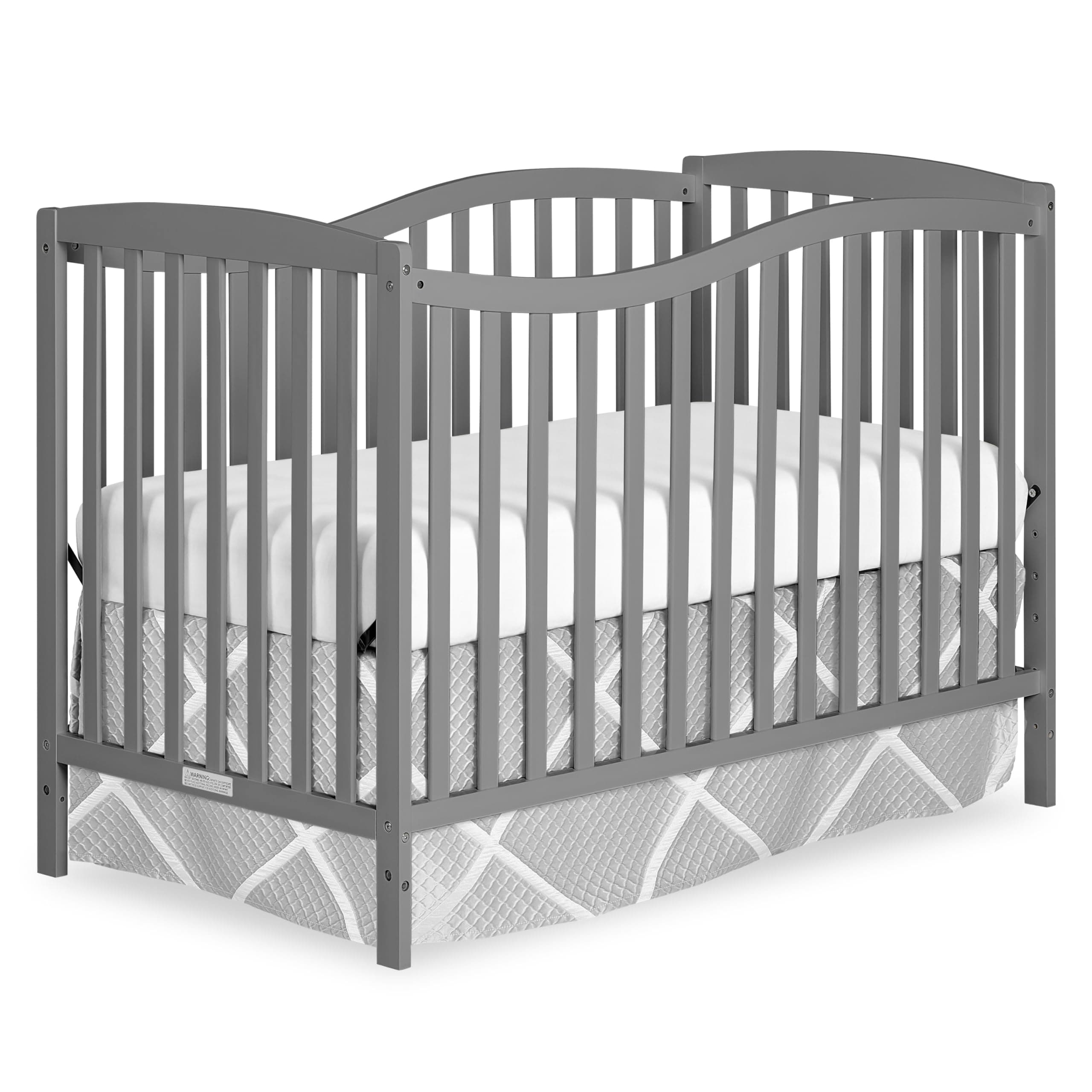 Chelsea 5-in-1 Convertible Full-Size Baby Crib in Steel Grey, GreenGuard Gold & BSA, Pinewood, 4 Mattress Heights, Converts to Toddler, Day & Full-Size Bed, Modern Classic Nursery