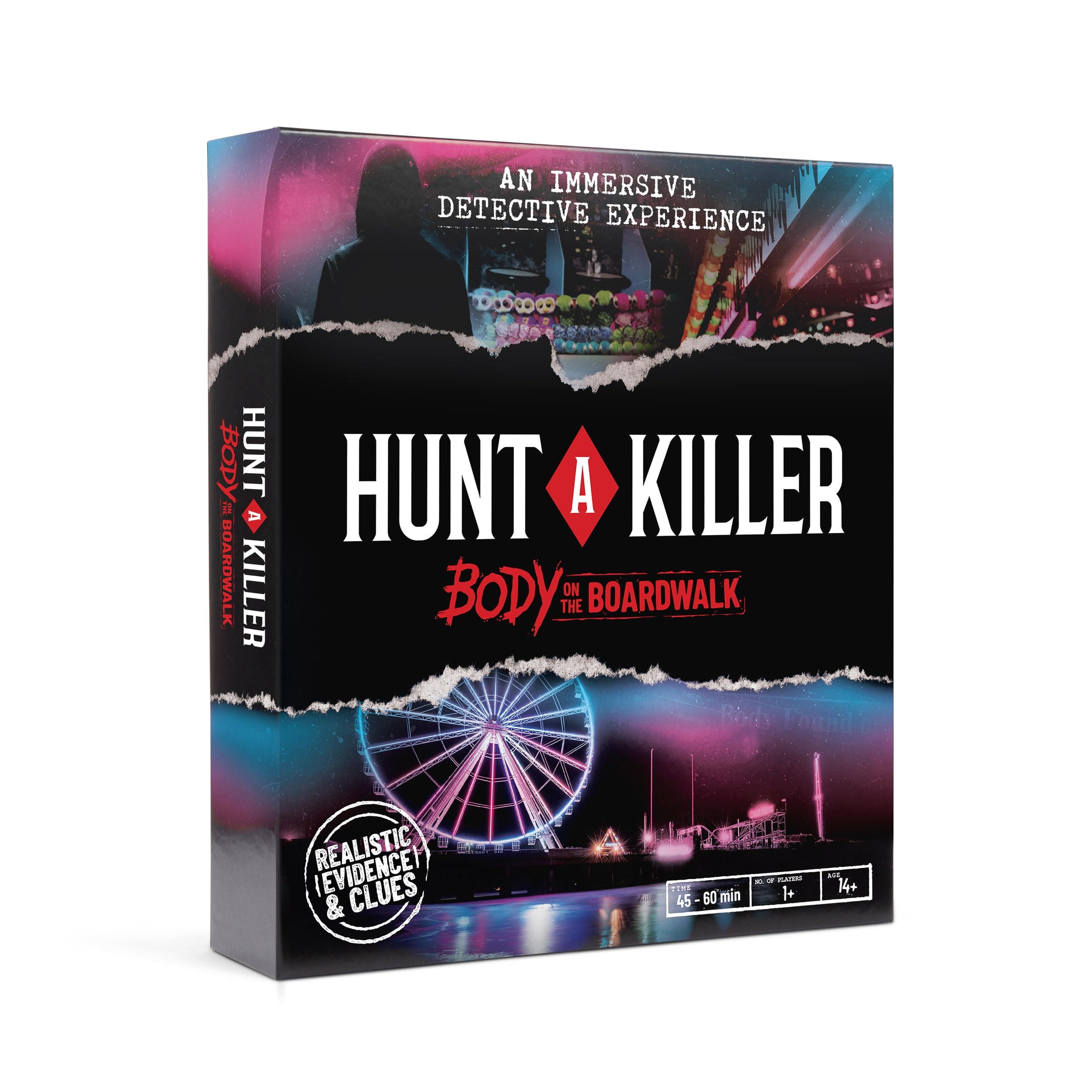 Hunt A Killer Body On The Boardwalk, Immersive Murder Mystery Game -Take on The Unsolved Case for Independent Challenge, Date Night, or with Family & Friends as Detectives for Game Night, Age 14+