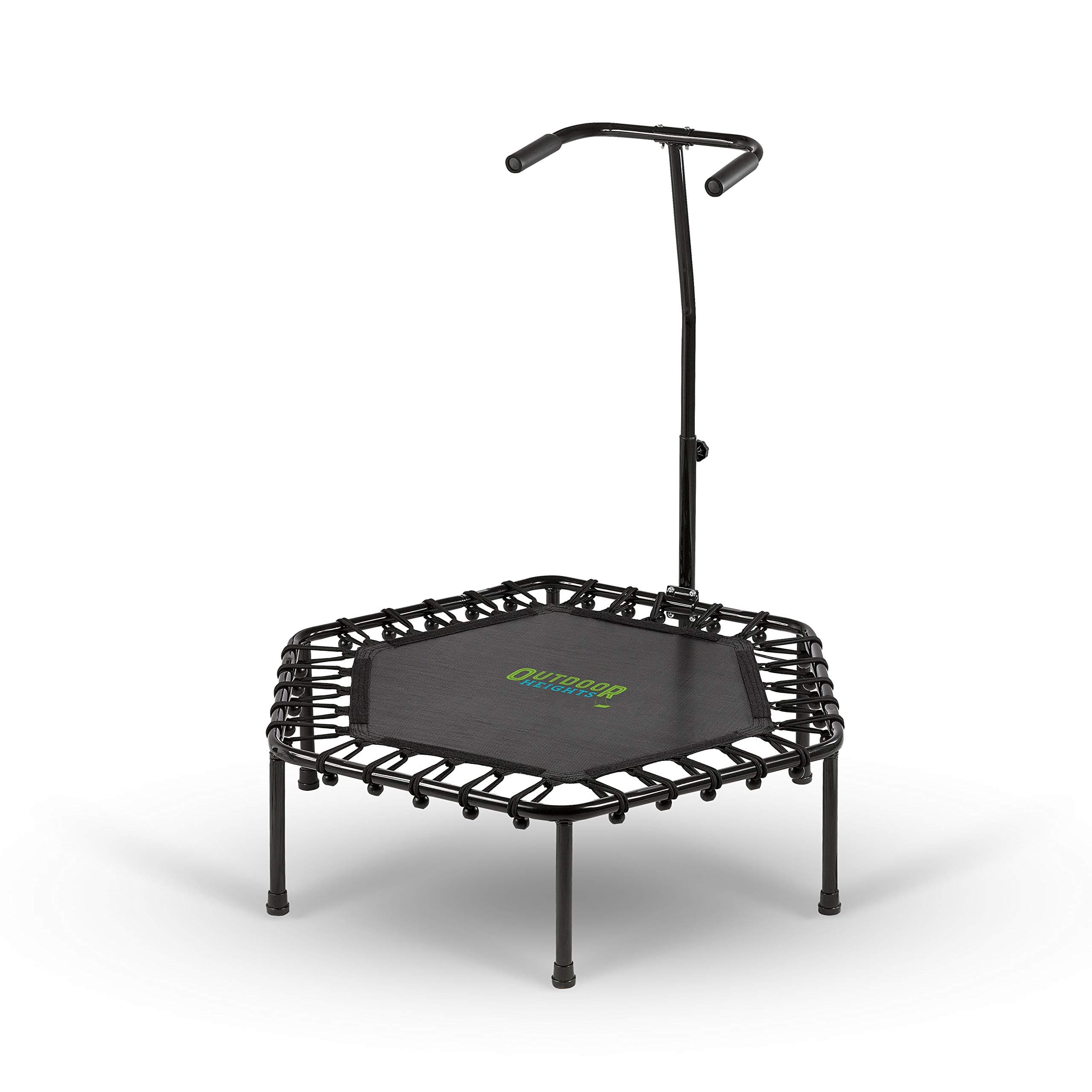 Mini Trampoline, Exercise Fitness Rebounder for Adults & Kids, for Indoor & Outdoor Use, Foldable, Pre-Attached Springs, with Handle,