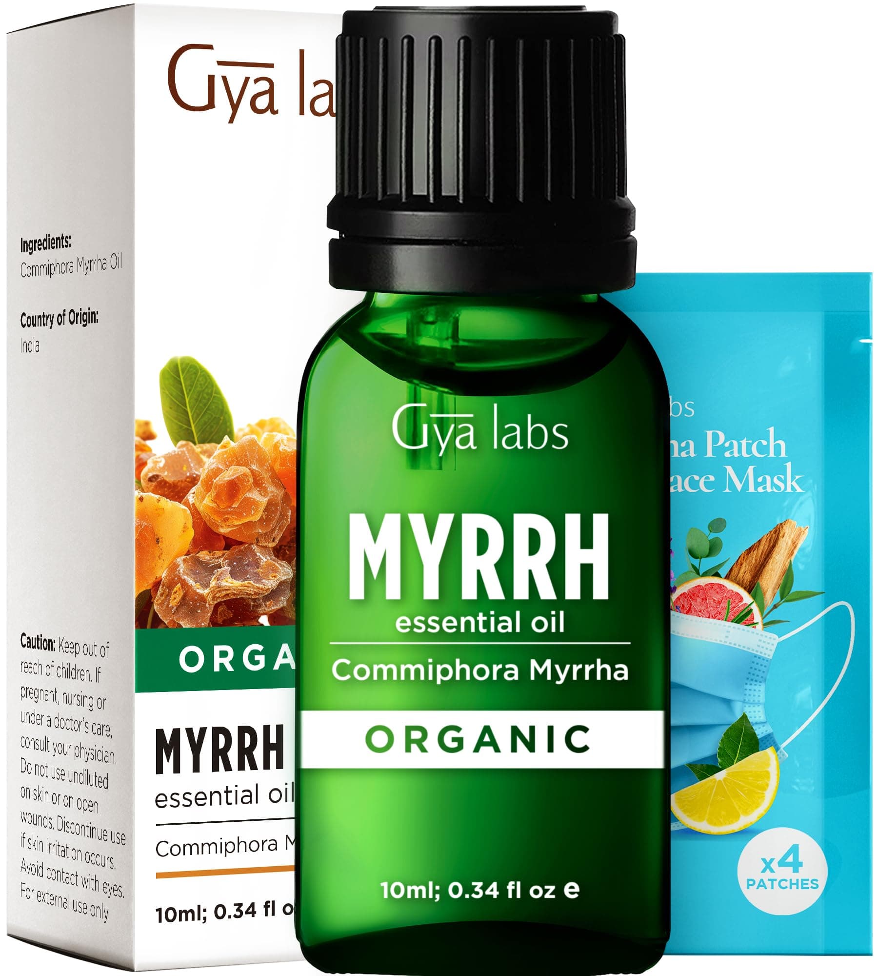 Myrrh Essential Oil Organic for Skin - 100% Pure and Natural Myrrh Oils Organic for Diffuser, Hair, Candle Making & Massage (10ml)