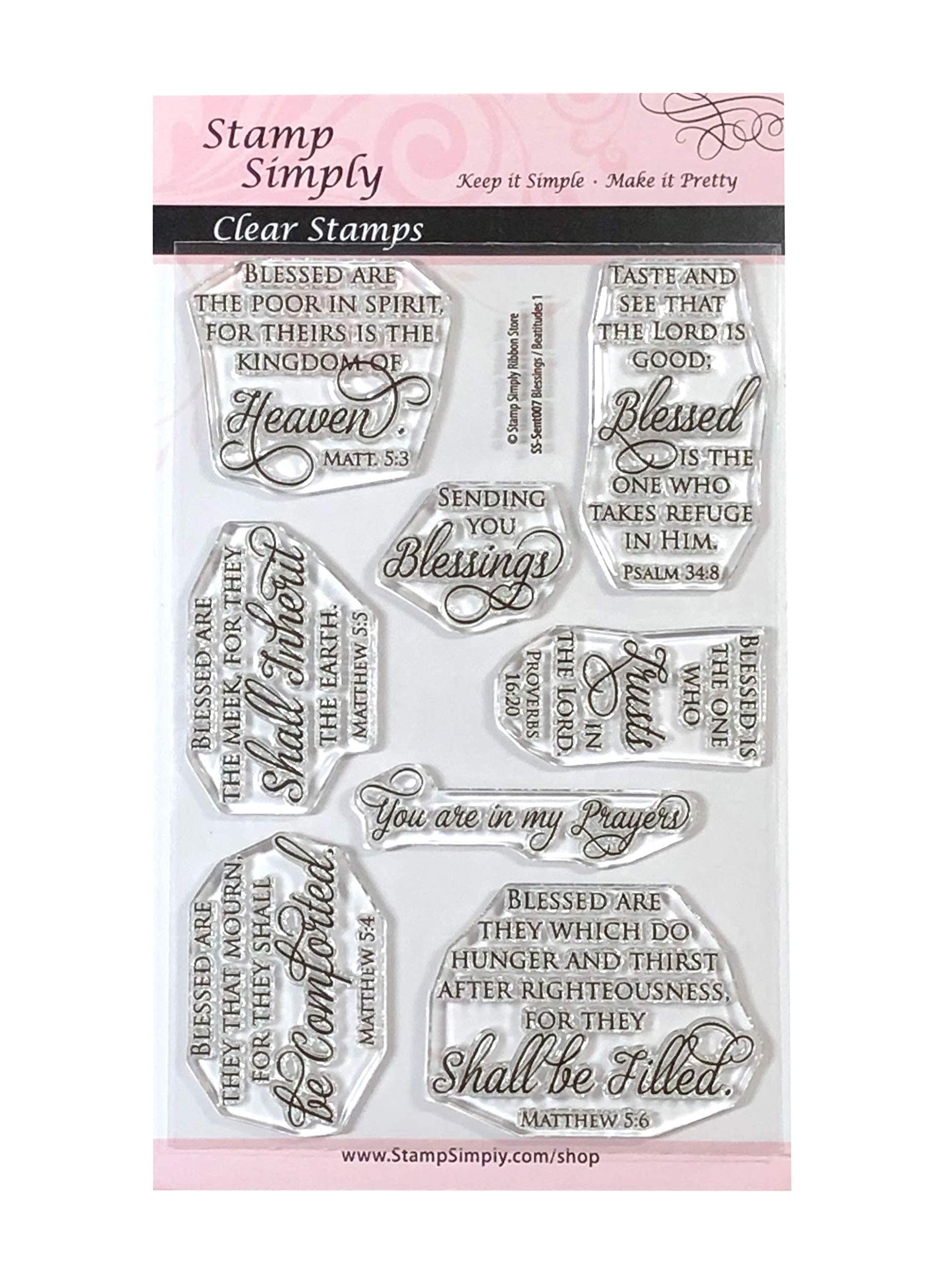 Clear Stamps Blessings and Beatitudes One Christian Religious 4x6 Inch Sheet - 8 Pieces