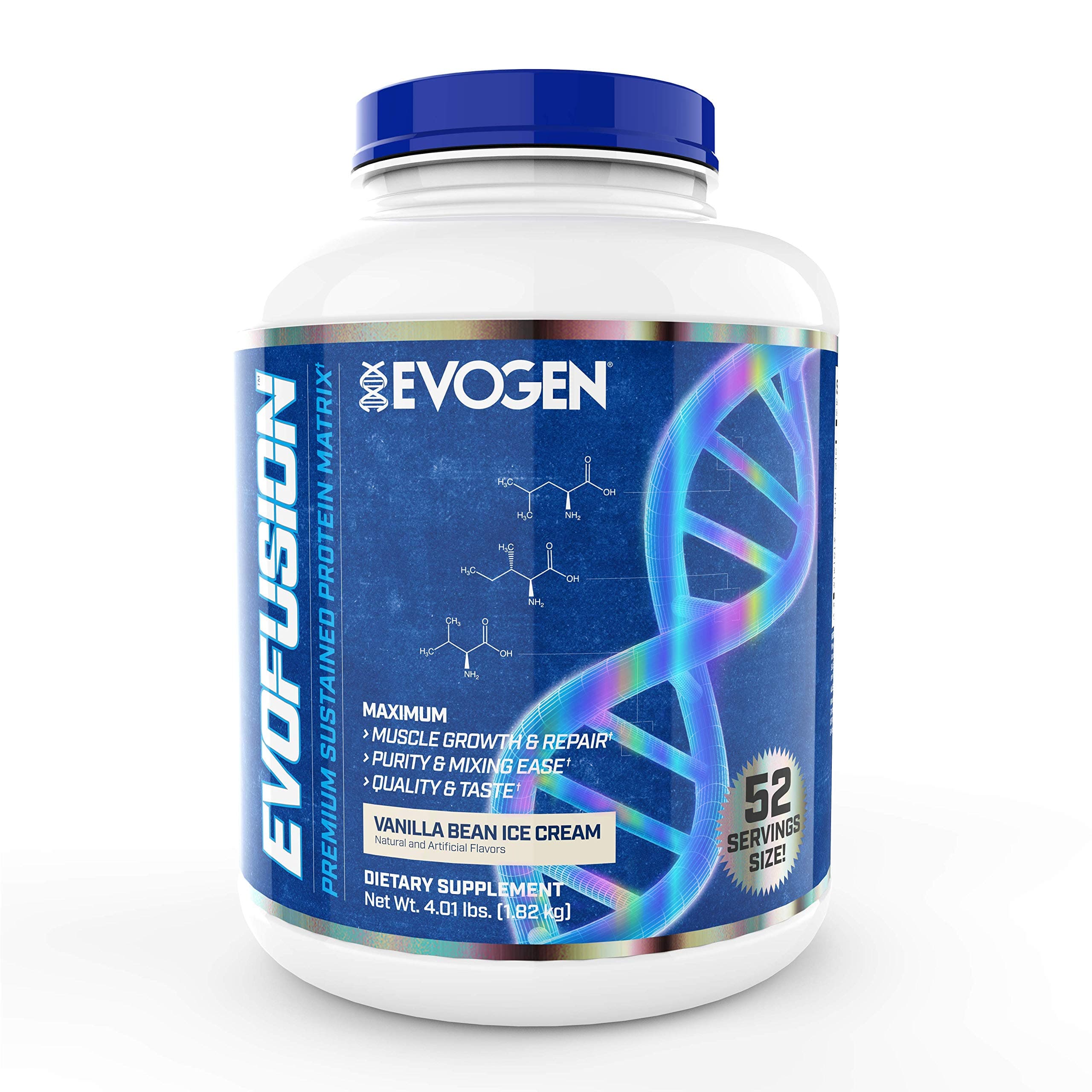 Evogen Evofusion | Premium Sustained Protein Matrix, Whey Isolate, Whey Concentrate Micellar Casein, Digestive Enzymes | 52 Servings | Vanilla
