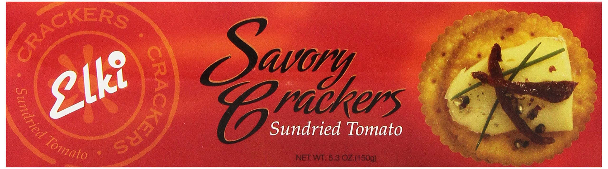 Elki Savory Crackers Sundried Tomato, 5.3 Ounce Boxes (Pack of 12)