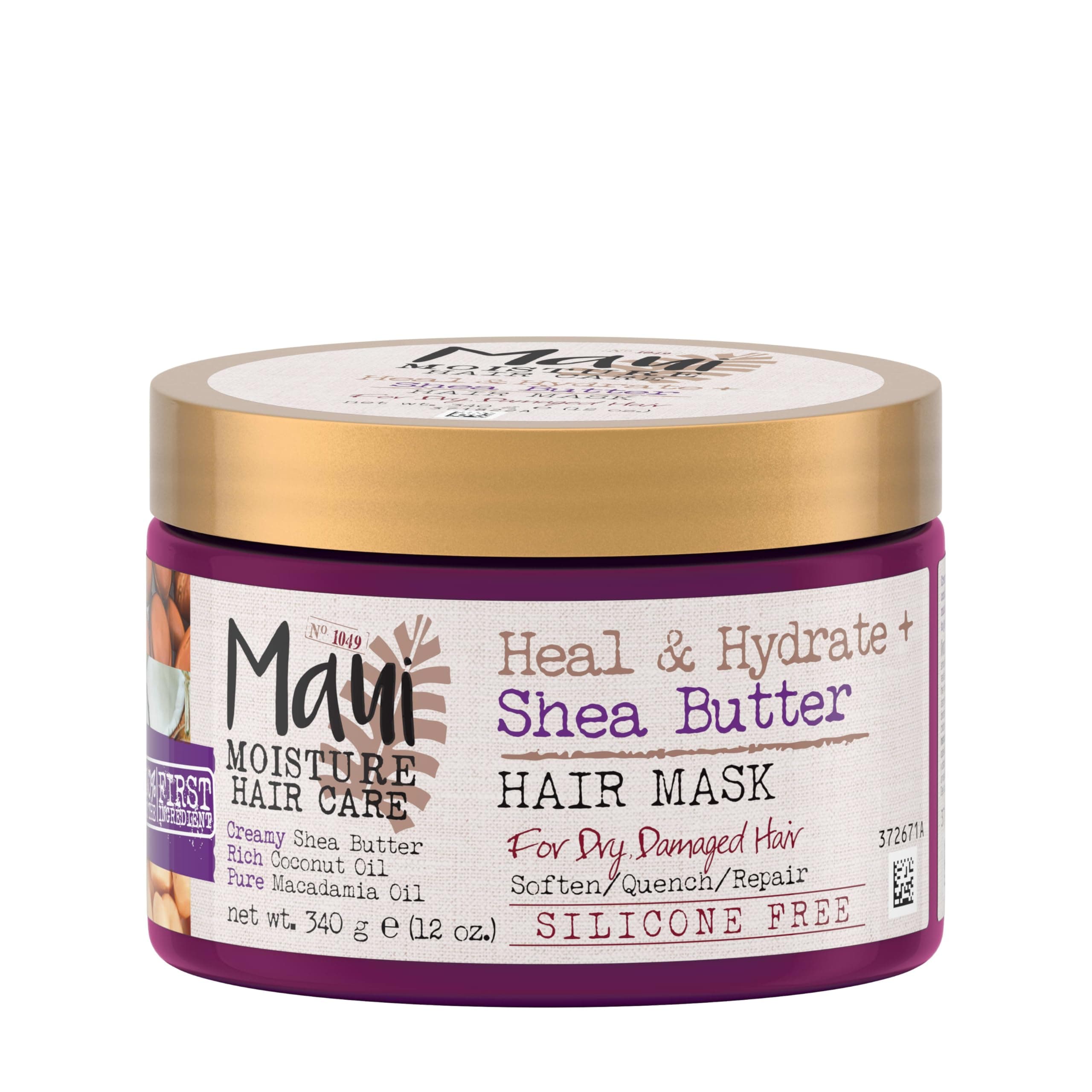 - Heal & Hydrate + Shea Butter Hair Mask & Leave-In Conditioner Treatment to Deeply Nourish Curls & Help Repair Split Ends, Vegan, Silicone, Paraben & Sulfate-Free, 12 Ounce