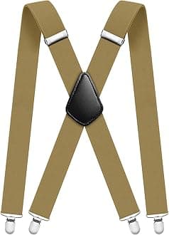 Aomig Mens Braces, Mens Suspenders with Strong Metal Clips, 3.5cm Wide Heavy Duty Suspenders for Men Women Business Wedding Casual