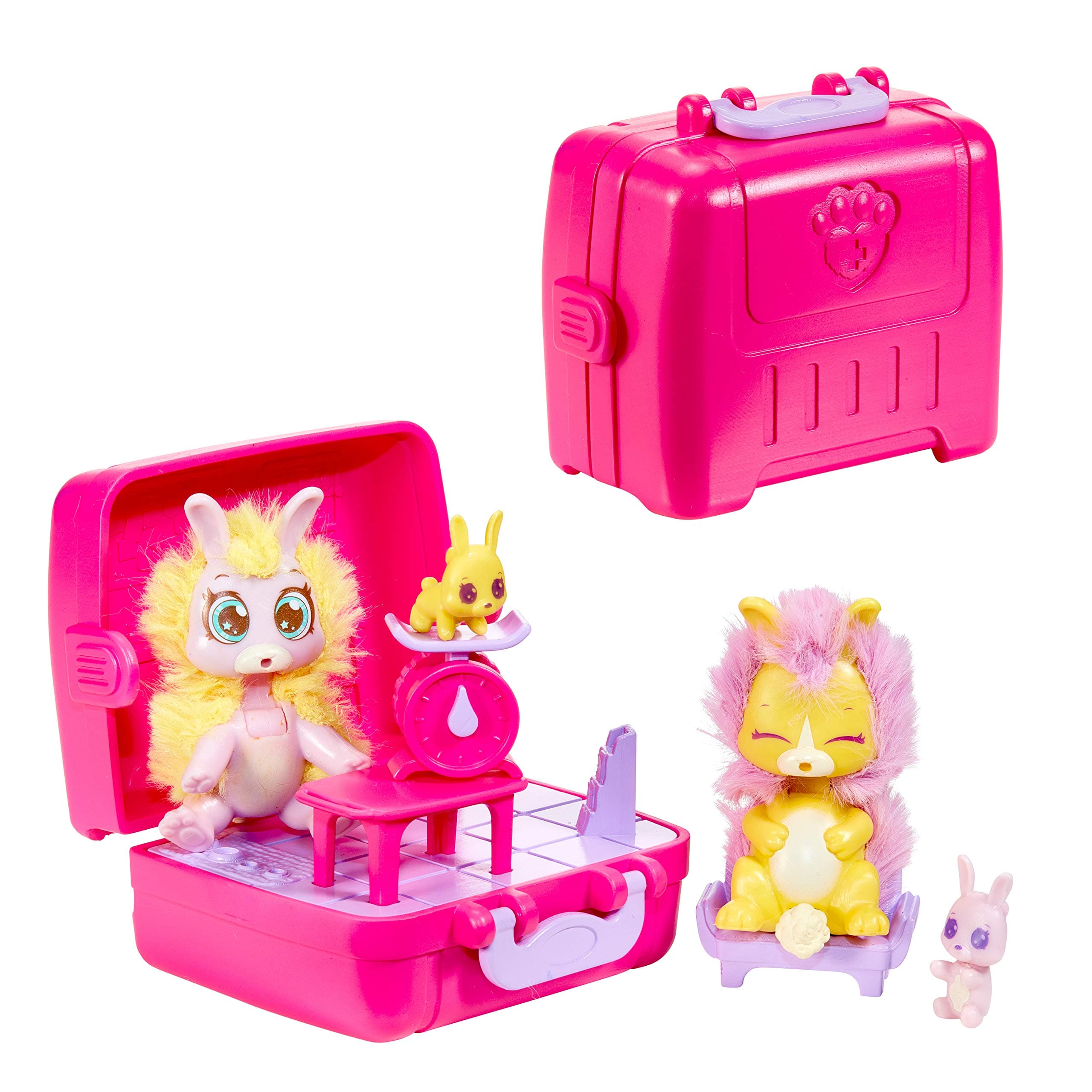 Little Live Pets Scruff Surprise Vet Rescue - Feeding Set with Bunny Family - Mini Collectible Scruff-a-Luvs, Multicolor, 30086
