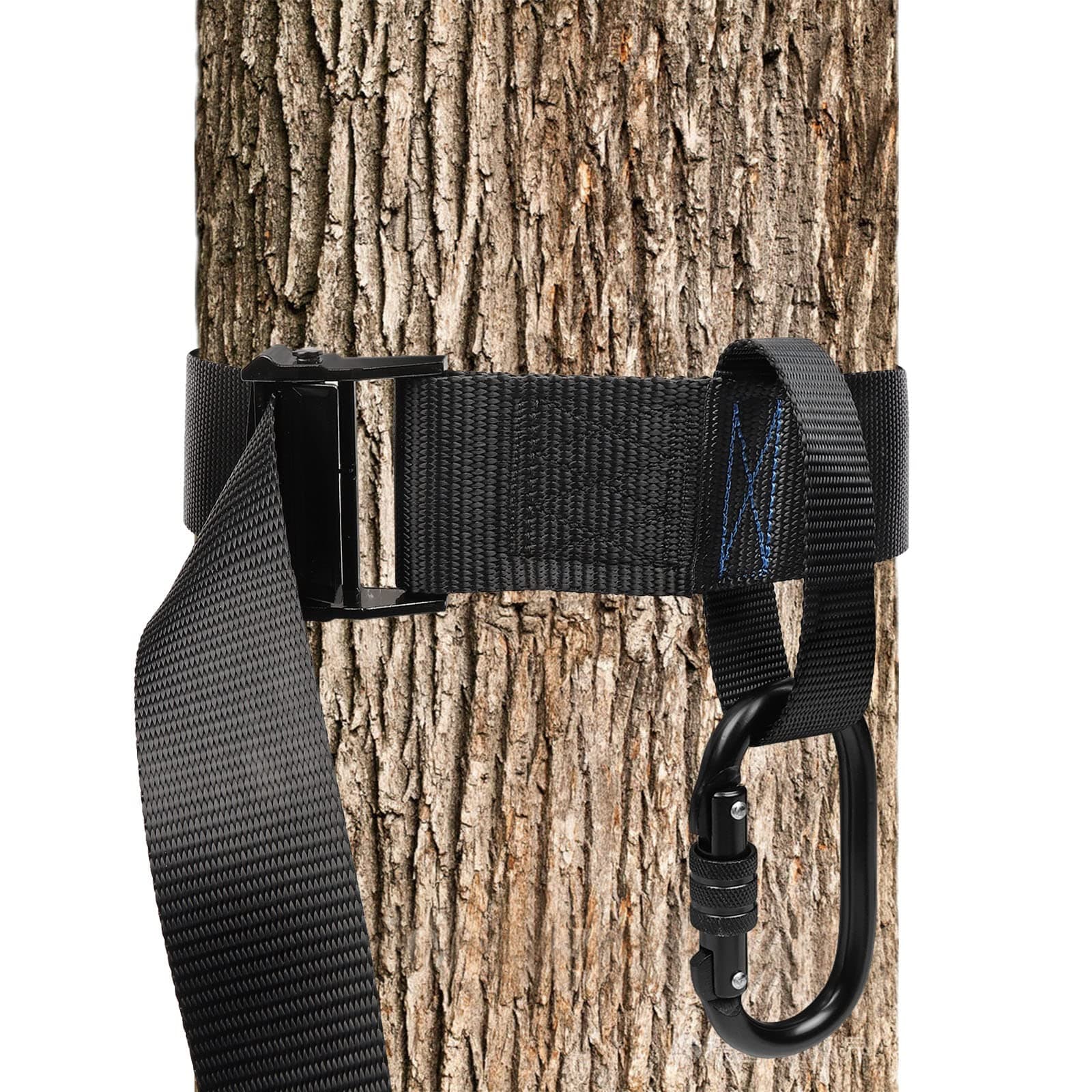TRSMIMA Tree Stand Hunting Harness - Climbing Stands Strap Treestand Belt with Adjustable Metal Hook Quick Easy Quiet To Use