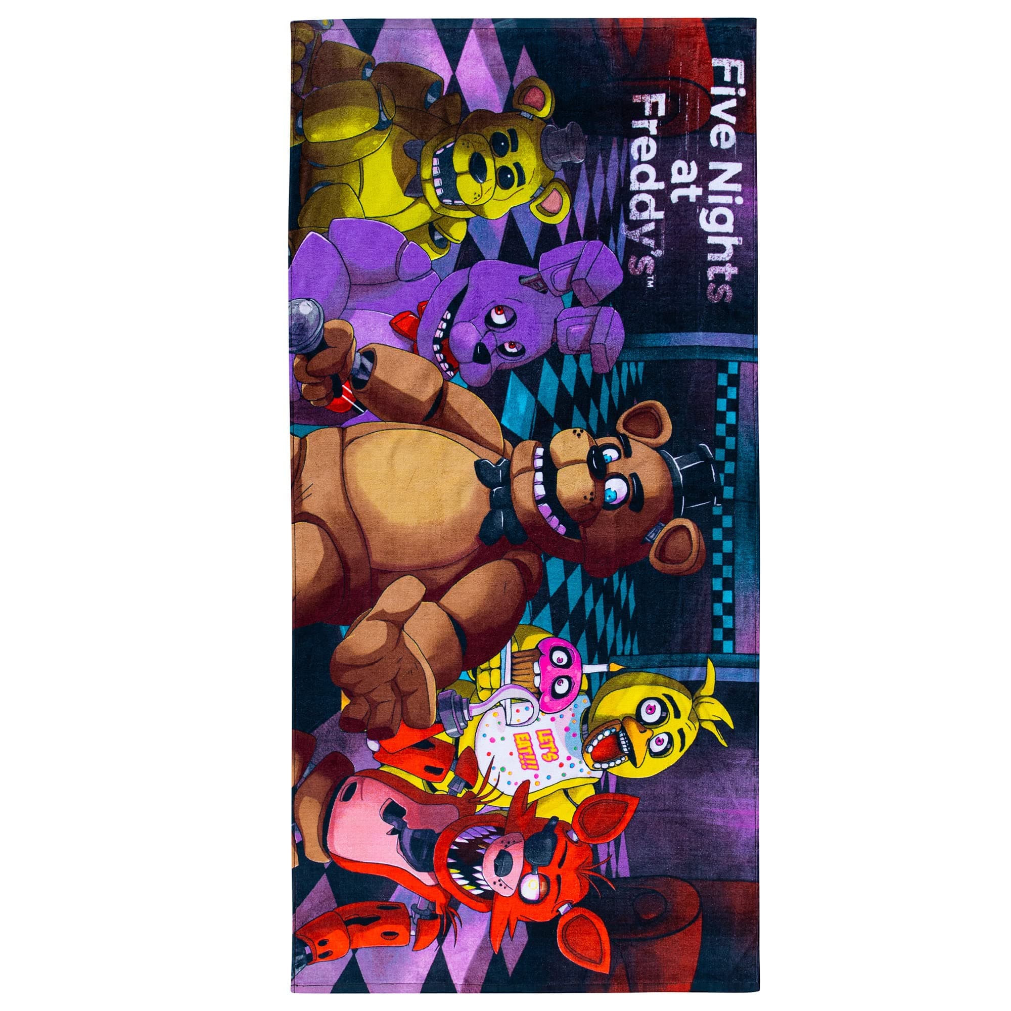 Franco Kids Super Soft Cotton Beach Towel, 58 in x 28 in, Five Nights At Freddy's