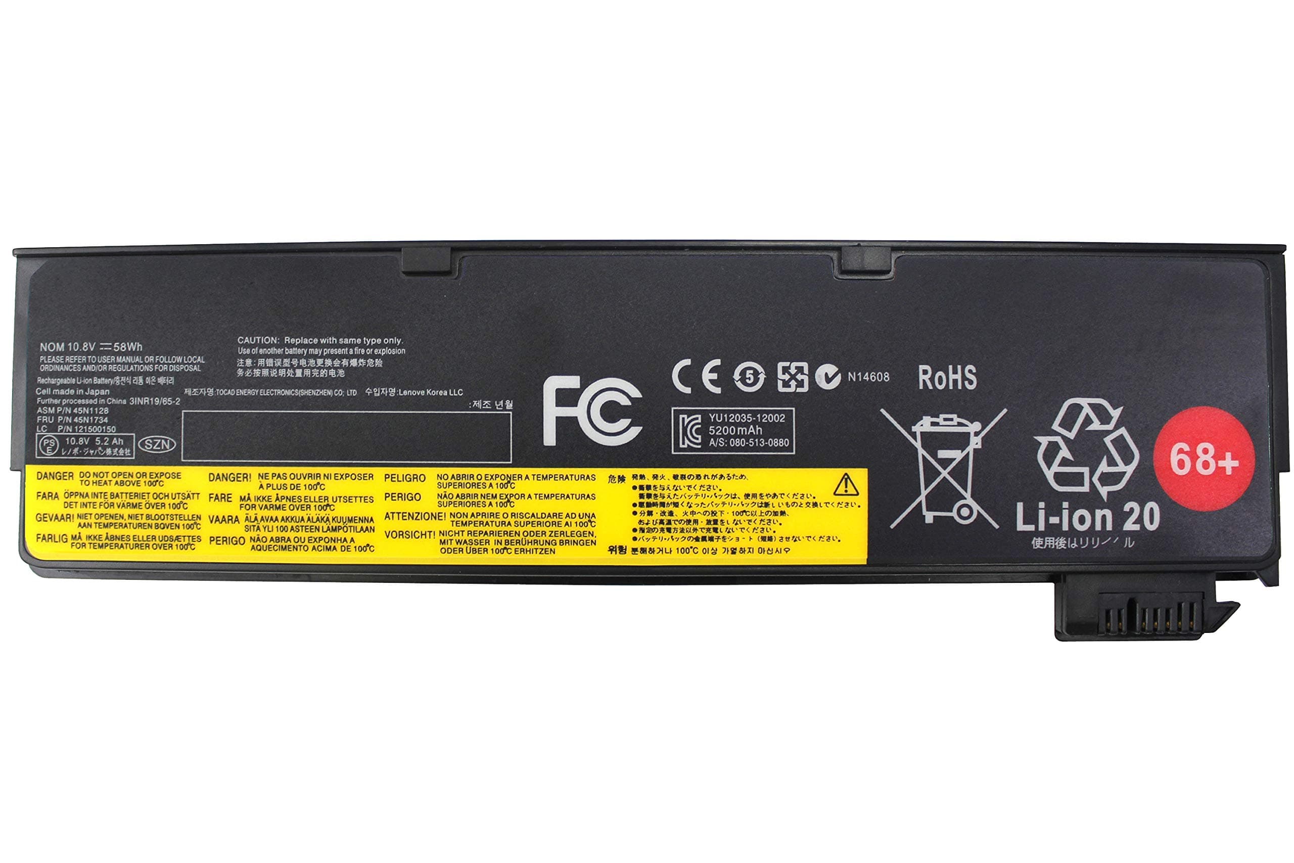Laptop 5200mAh 6 Cell Battery Replacement for 68+ 0C52861 OC52862 0C52862 ThinkPad T440 T440s T450 T450s T550 T560 T460 T460p L450 L460 L470 T470P W550s X240 X240s X250 X260 X270