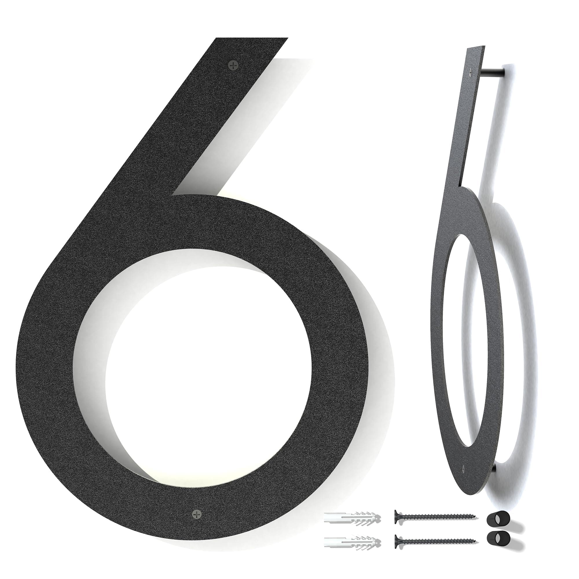 12 Inch Metal House Numbers for Outside | Floating Metal Numbers for Mailbox | Modern House Numbers | Black Coated Floating Large House Numbers for Outside | Rust-Proof Home Address Numbers and Letters with Nail Kit