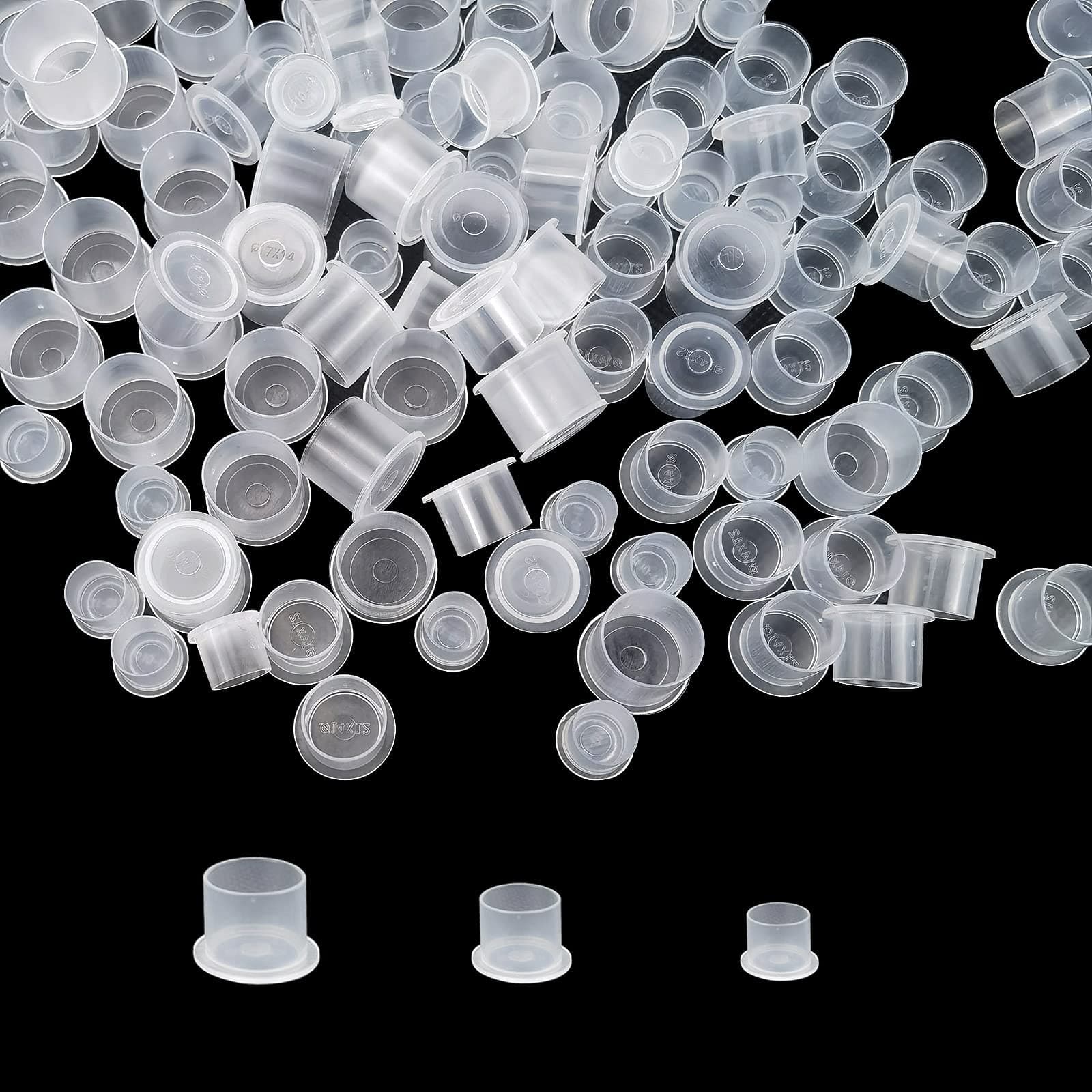 Tattoo Ink Cups - 600Pcs Mix Sizes Disposable Tattoo Ink Caps for Pigment Tattoo Kit, Tattoo Supplies, Tattoo Accessory (#11mm, 14mm, 17mm)