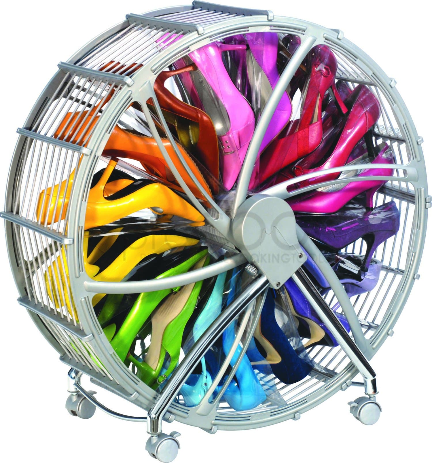 Rakku Shoe Wheel, Silver, Holds Up to 30 Pairs of Shoes