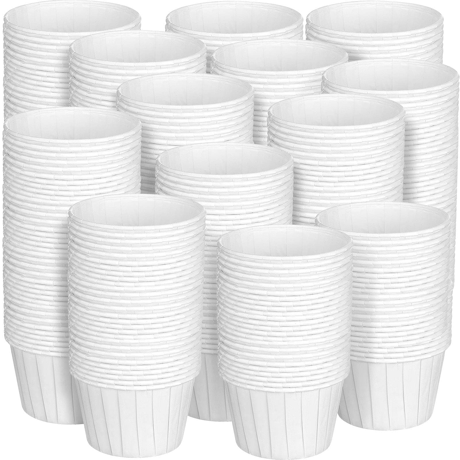 Gerrii 800 Pack 4 oz White Paper Souffle Cups - Disposable Condiment Cups for Medication, Pills, Samples, Sauces, Food, Dessert