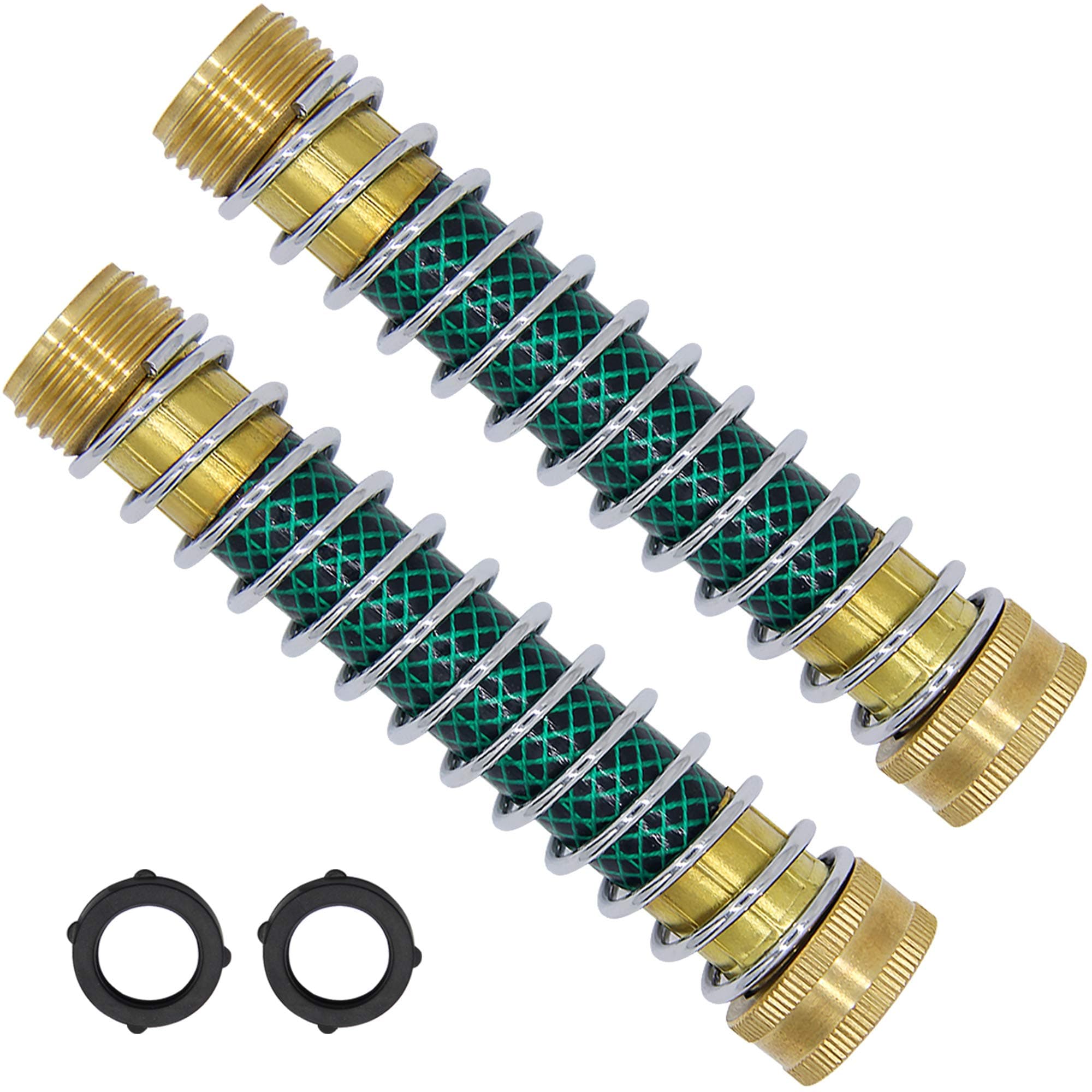 Garden Hose Extension Adapter, Hose Kink Protector with Coil Spring, 2 Pack