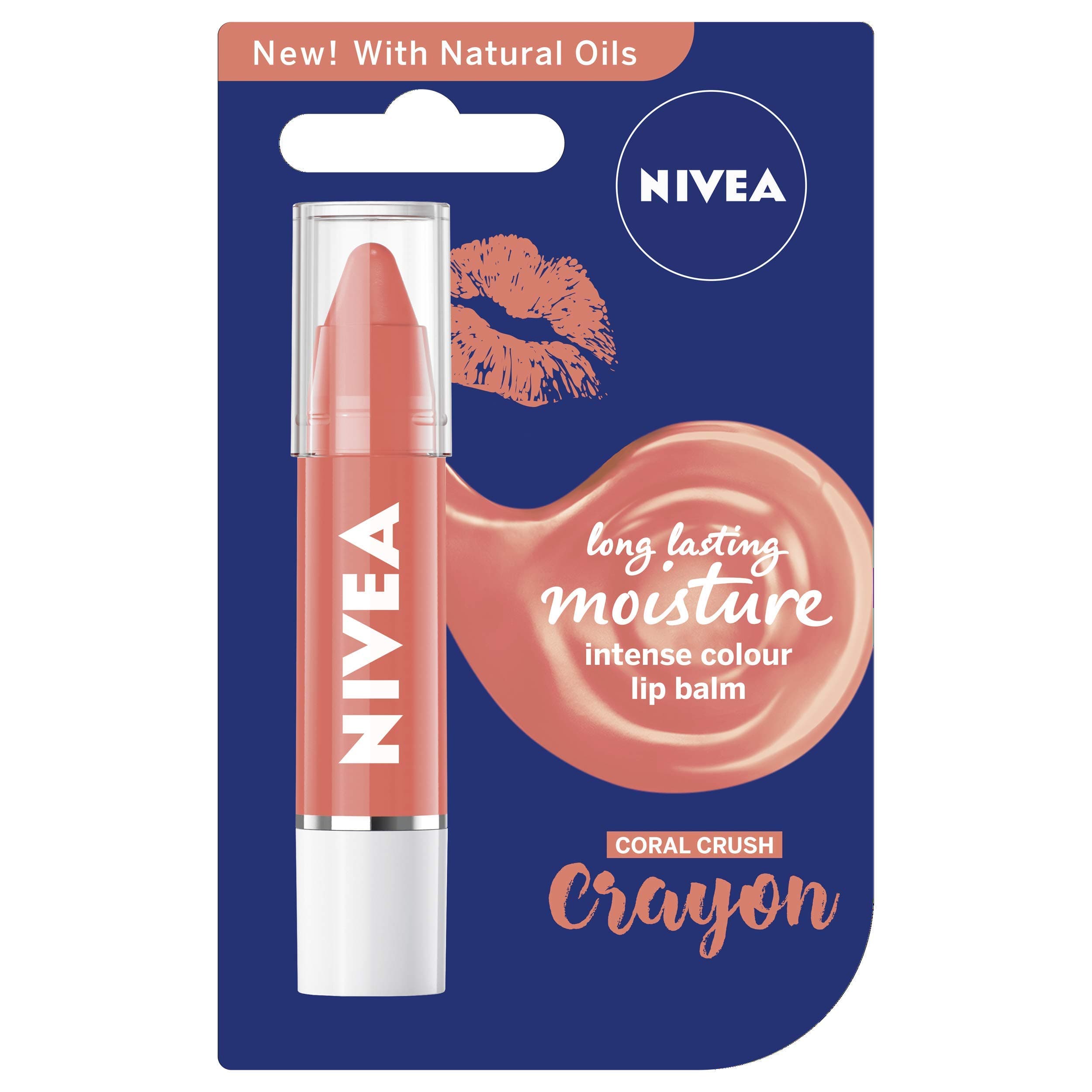 Nivea Coloron Coral Crush Glossy Lip Crayon/Lip Balm, 3G