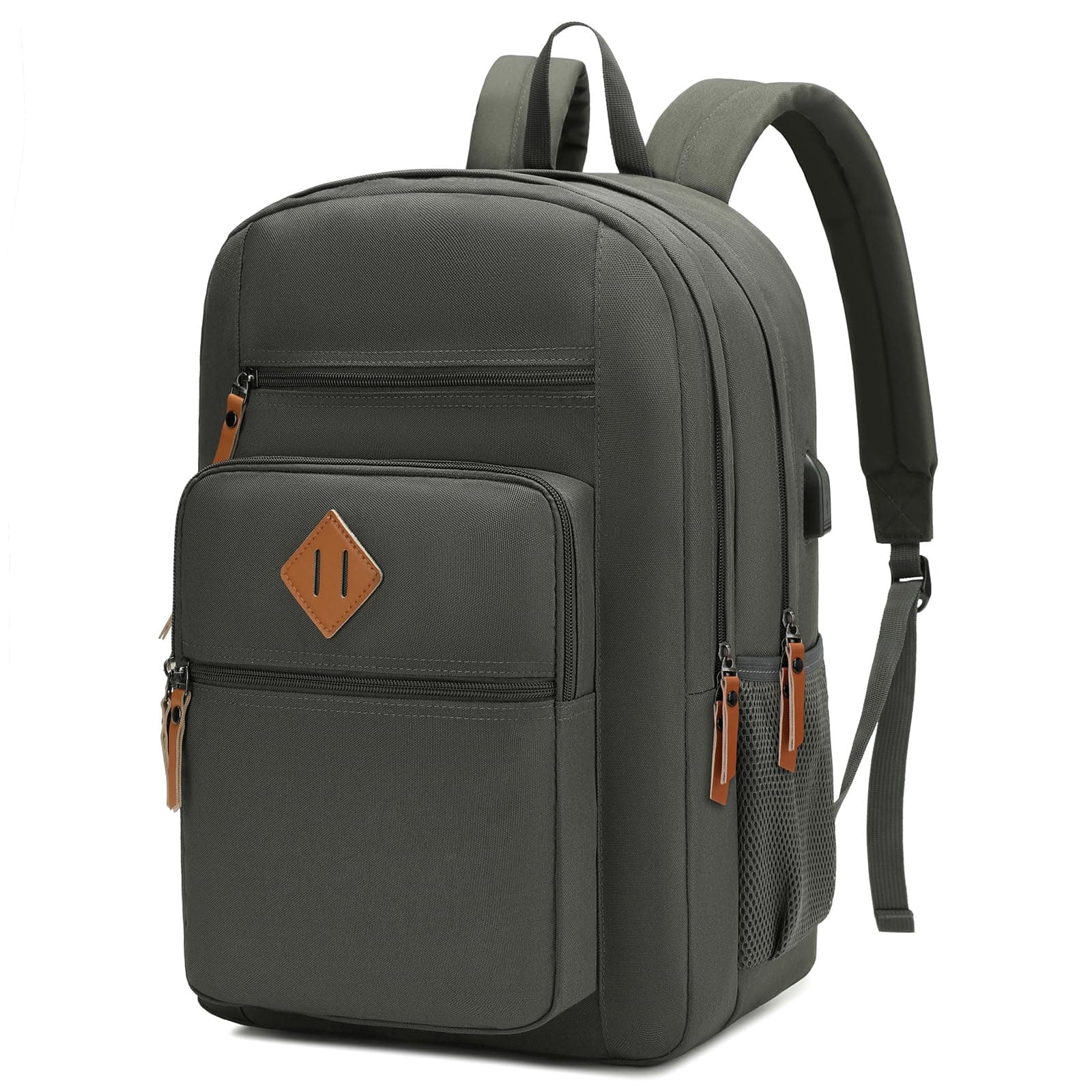 Laptop Backpack for Work, College, Travel, Daily Backpacks for Men Women, Computer Bag Fits 15.6 Inch Notebook, Grey