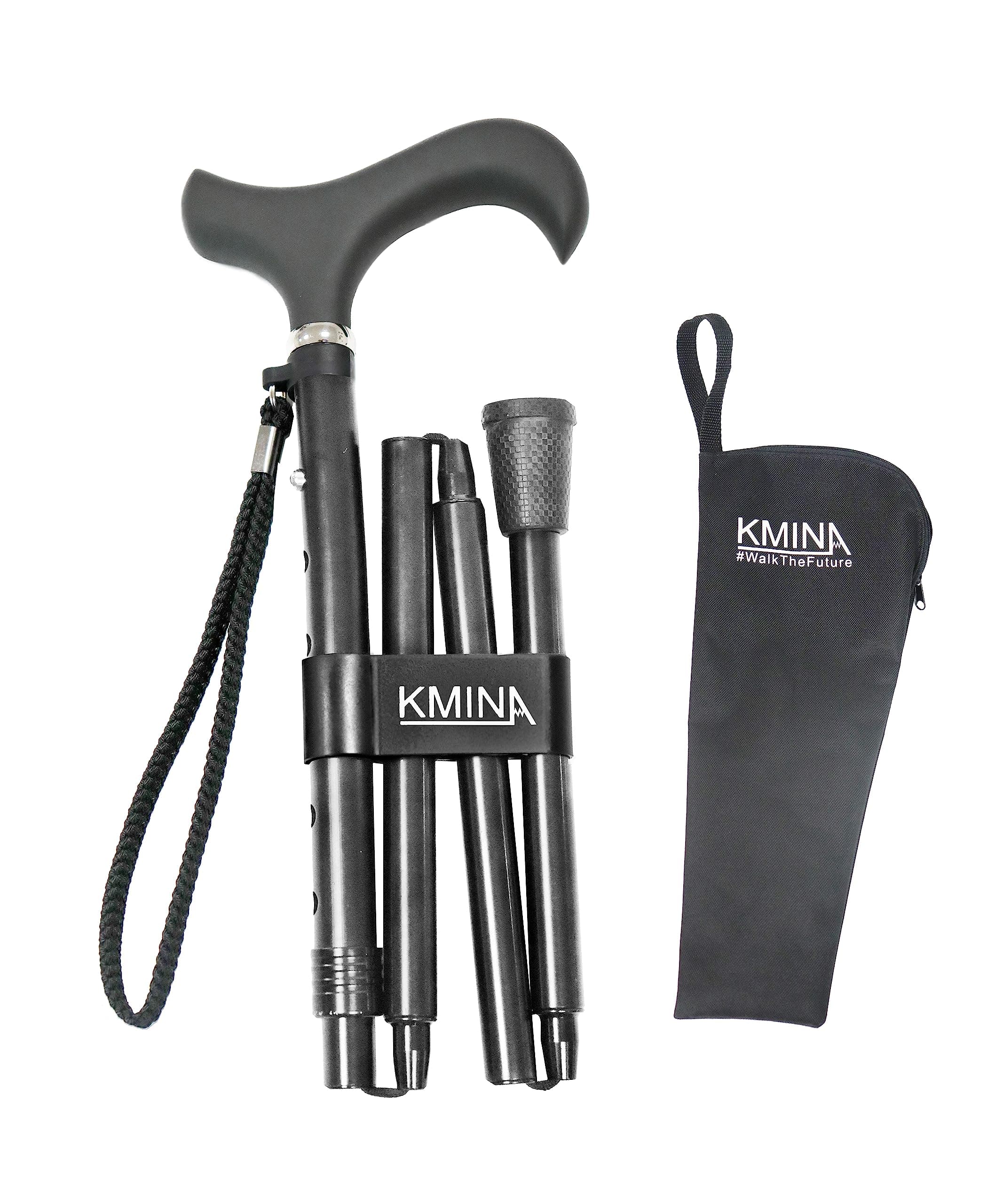 KMINA - Folding Cane, Male Cane, Cane for Women, Men Walking Stick, Elderly, Folding Cane, Height Adjustable