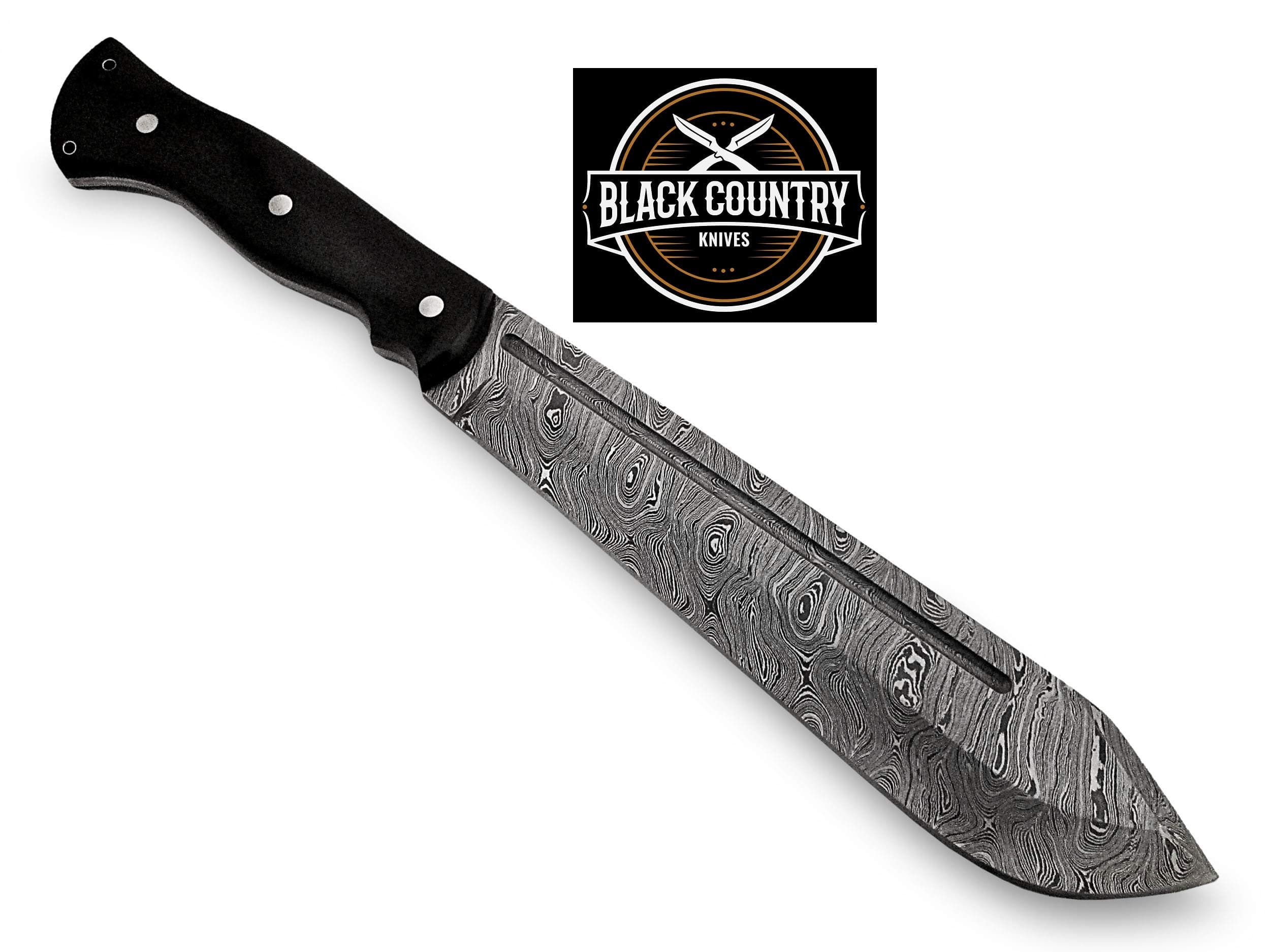 Black Country Custom Damascus Handmade Hunting Bowie Knife. Comes with a Sheath.