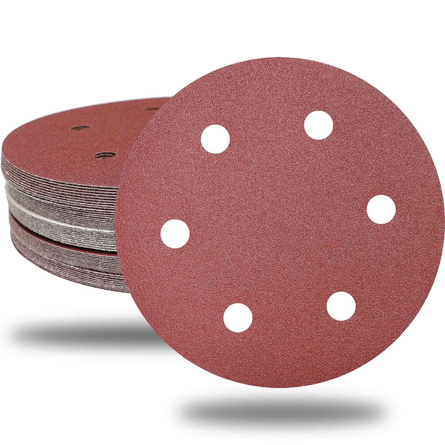30 PCS 9-Inch 6-Hole Hook-and-Loop Sanding Discs Sander Paper For Drywall Sander -5 Each of 80 100 120 180 240 400 Grits