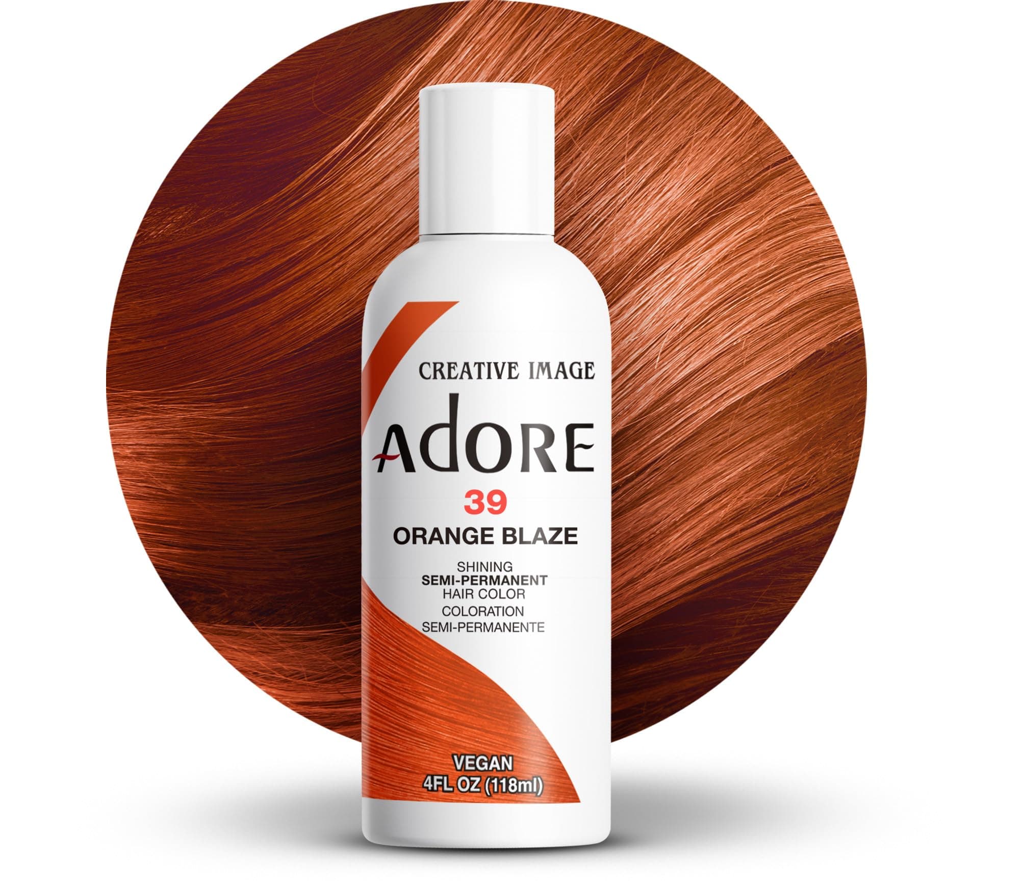 Semi Permanent Hair Color (039 Orange Blaze) | Vegan & Cruelty-Free Orange Hair Dye | No Ammonia, No Peroxide, No Alcohol | 4 Fl Oz