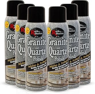 Rock Doctor Granite Polish Spray and Surface, 18 oz. Can, Polish Tile, Marble, Kitchen Countertop, and Natural Stone Surfaces, Streak-Free Shine – Pack of 6