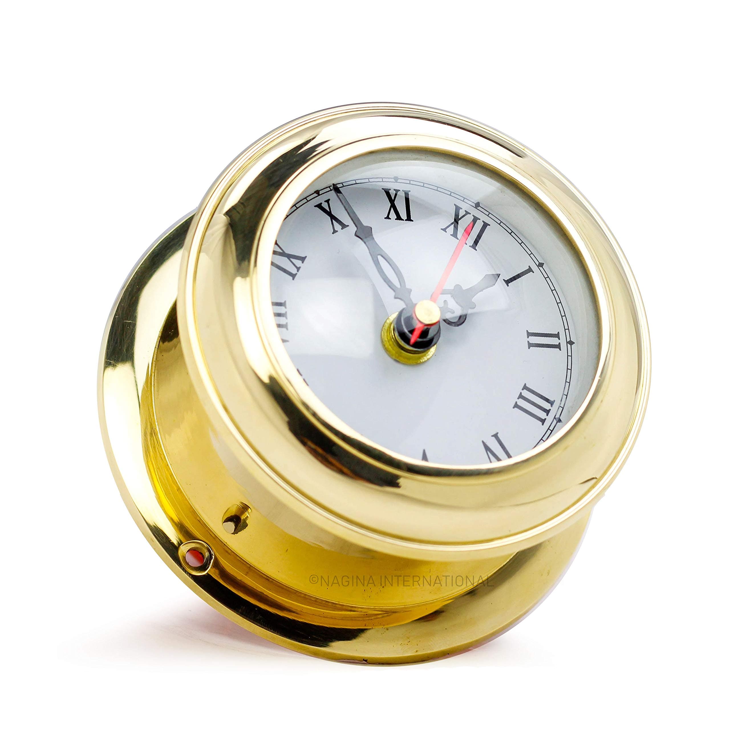 Nagina International, Solid Brass Ships Clock Maritime Gimbals Ship'S Timekeeper