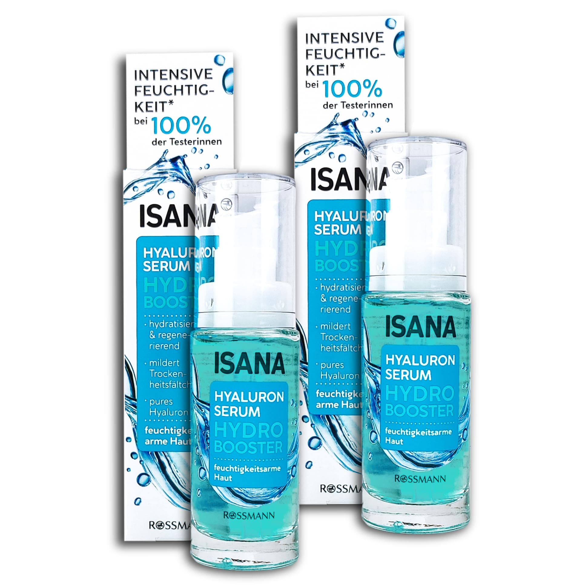 Isana Hydro Booster Hyaluronic Serum 2 x 30 ml Pack of 2