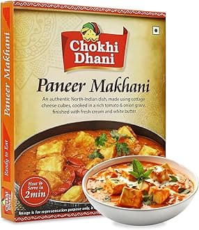 Chokhi Dhani Paneer Makhani | Just Heat & Eat | Microwaveable | Instant Premix | Ready to Eat Meal in 2 Minutes (Pack of 1)