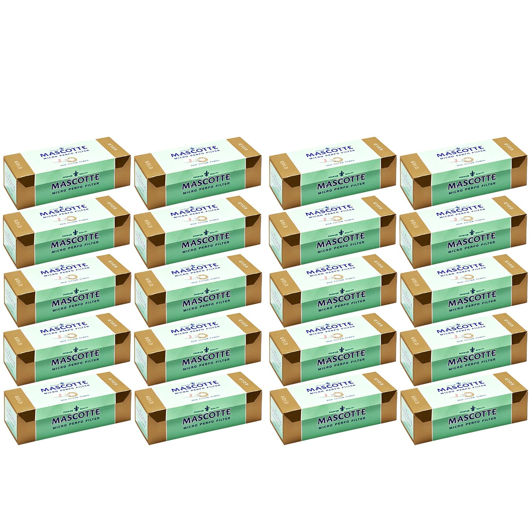 200-4000 x MASCOTTE GOLD TUBES | BULL BRAND | Micro Perforated Filter Tips | MYO Rizla PREMIUM Paper Classic EMPTY TUBES (4000 x MASCOTTE GOLD FILTER TUBES)
