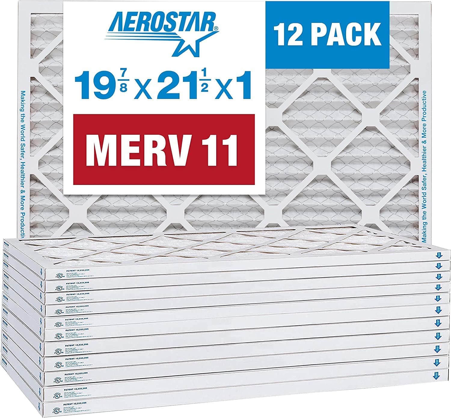 Aerostar21x27x5 MERV 13 Pleated Replacement Air Filter for Trane BAYFTFR21M, 2 Pack (Actual Size: 20 7/10" x 26 1/5" x 5")